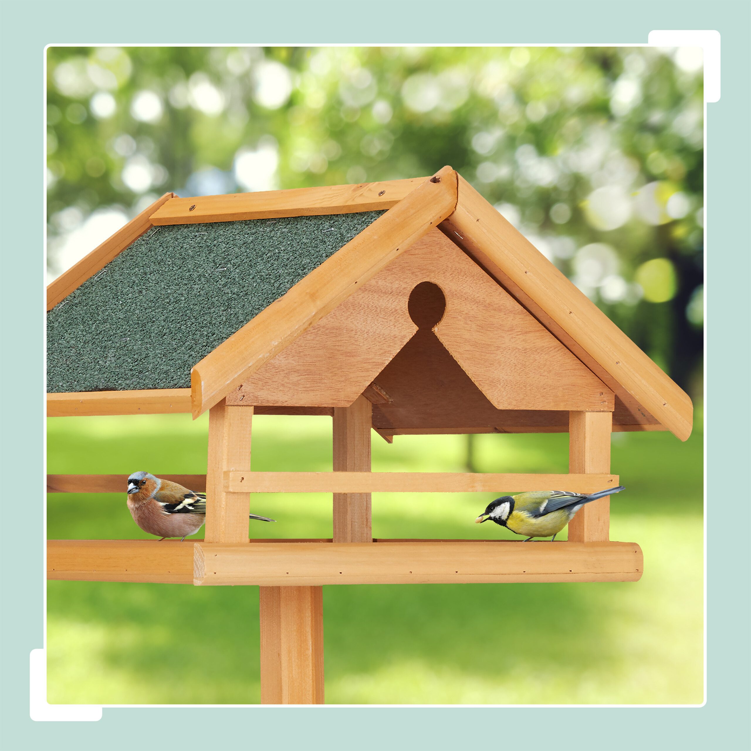 relaxdays Vogelhaus Vogelfutterhaus mit Dreibein, orange günstig online kaufen