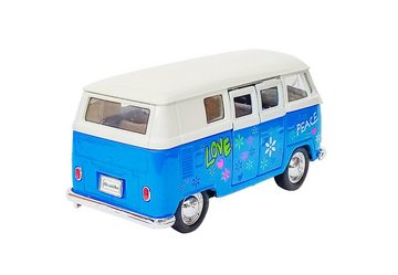 Modellauto VOLKSWAGEN Bus T1 1963 VW Metall Modell Modellauto Auto Spielzeugauto Hippie 19 (Blau)