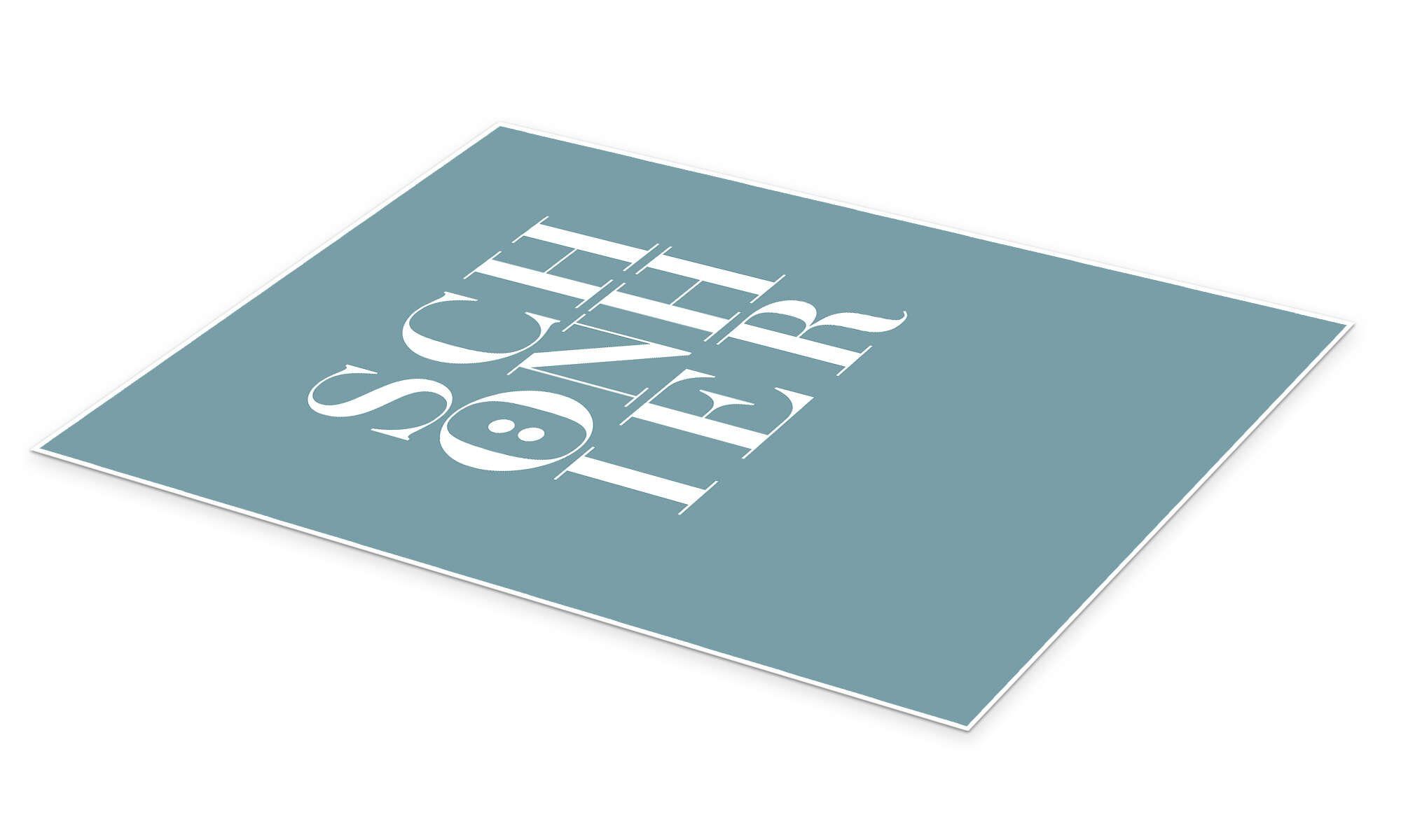 Posterlounge Wandbild Schön Hier, Typobox, erhältlich als Poster, Leinwandbild, Wandsticker oder Acrylglasbild