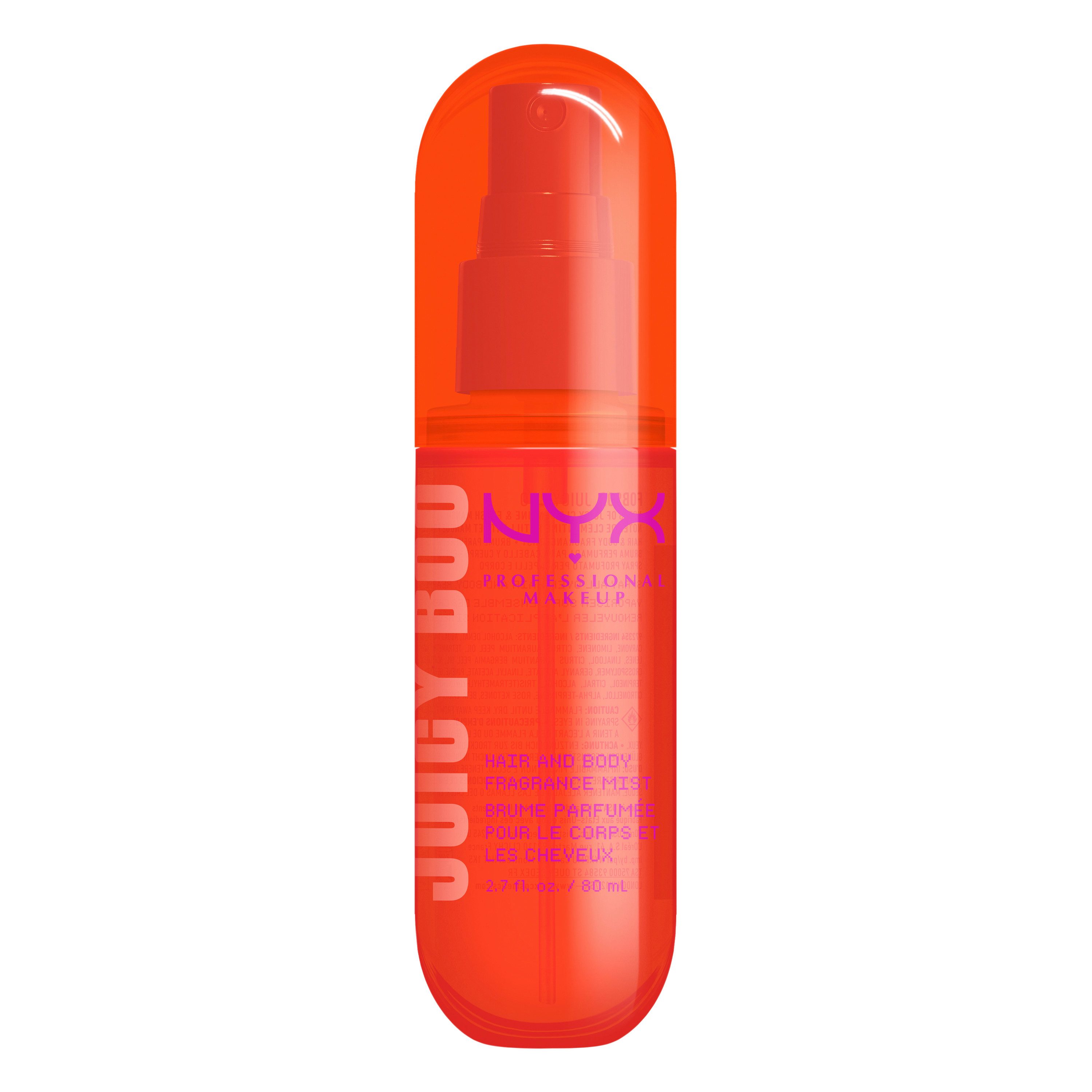 NYX PROFESSIONAL MAKEUP Bodyspray JUICY BOO HAIR & BODY MSIT, duftet nach Clementine & Mango