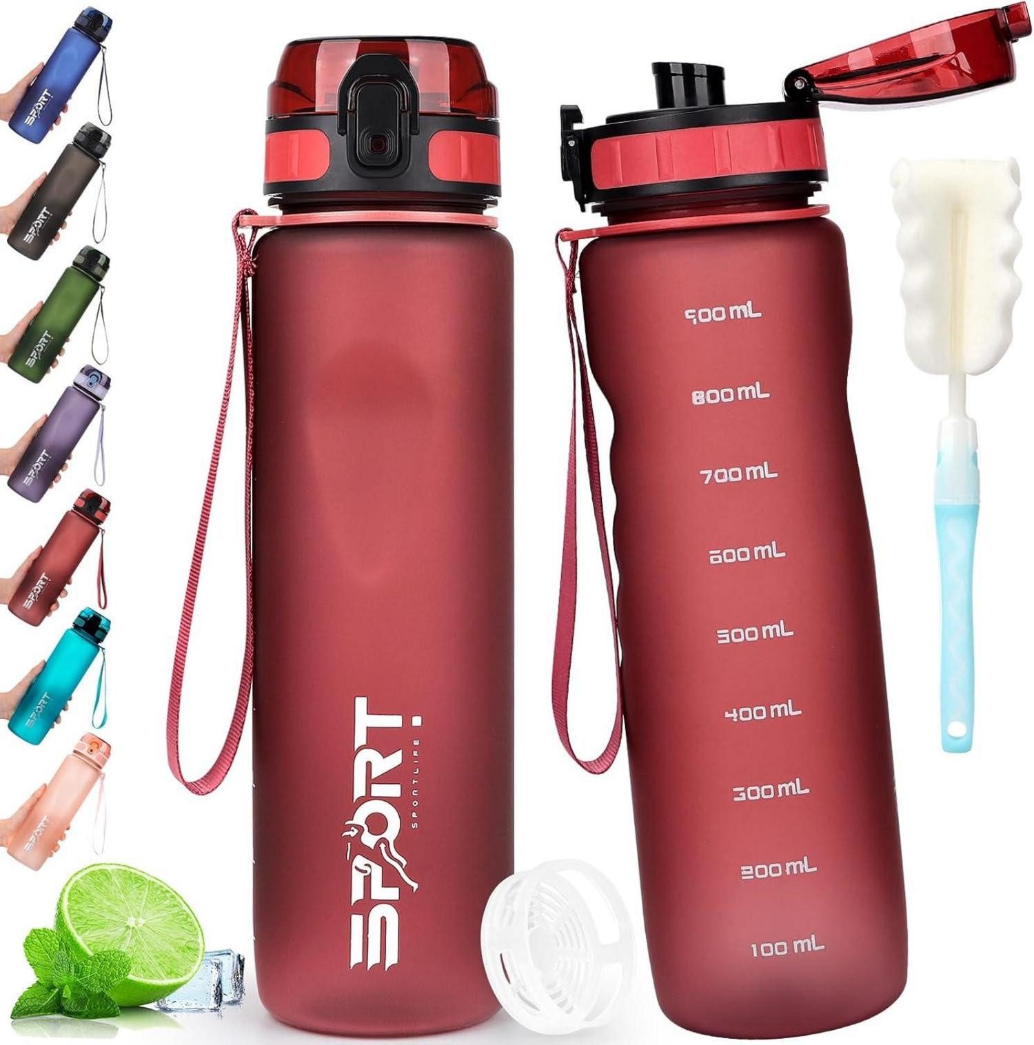 Becher Trinkflasche 1L Sport Wasserflasche Auslaufsicher BPA Frei mit