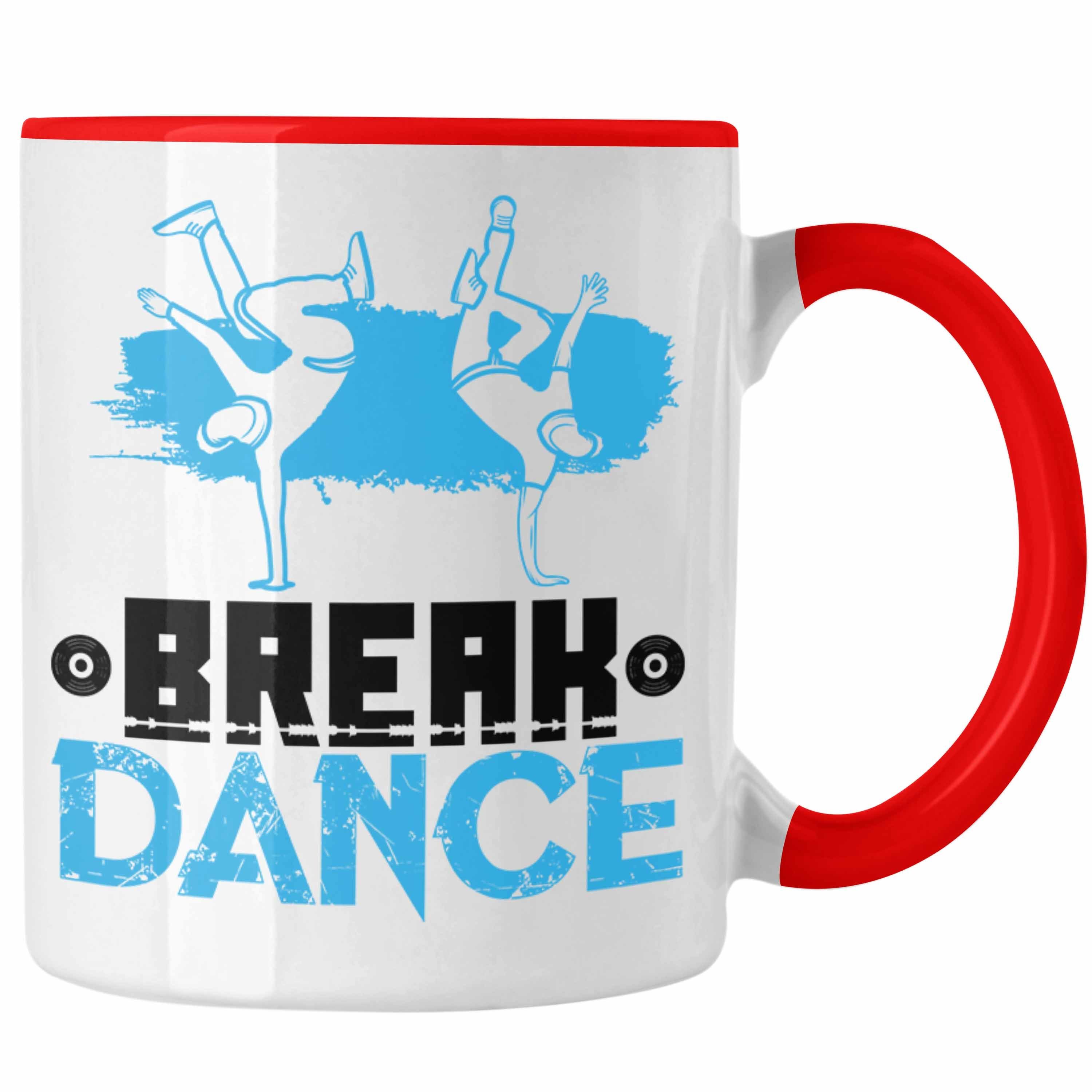 Trendation Tasse Trendation - Break-Dance Tasse Geschenk Jungs Breakdancer Geschenkidee Geburtstag Weihnachten Rot | Teetassen