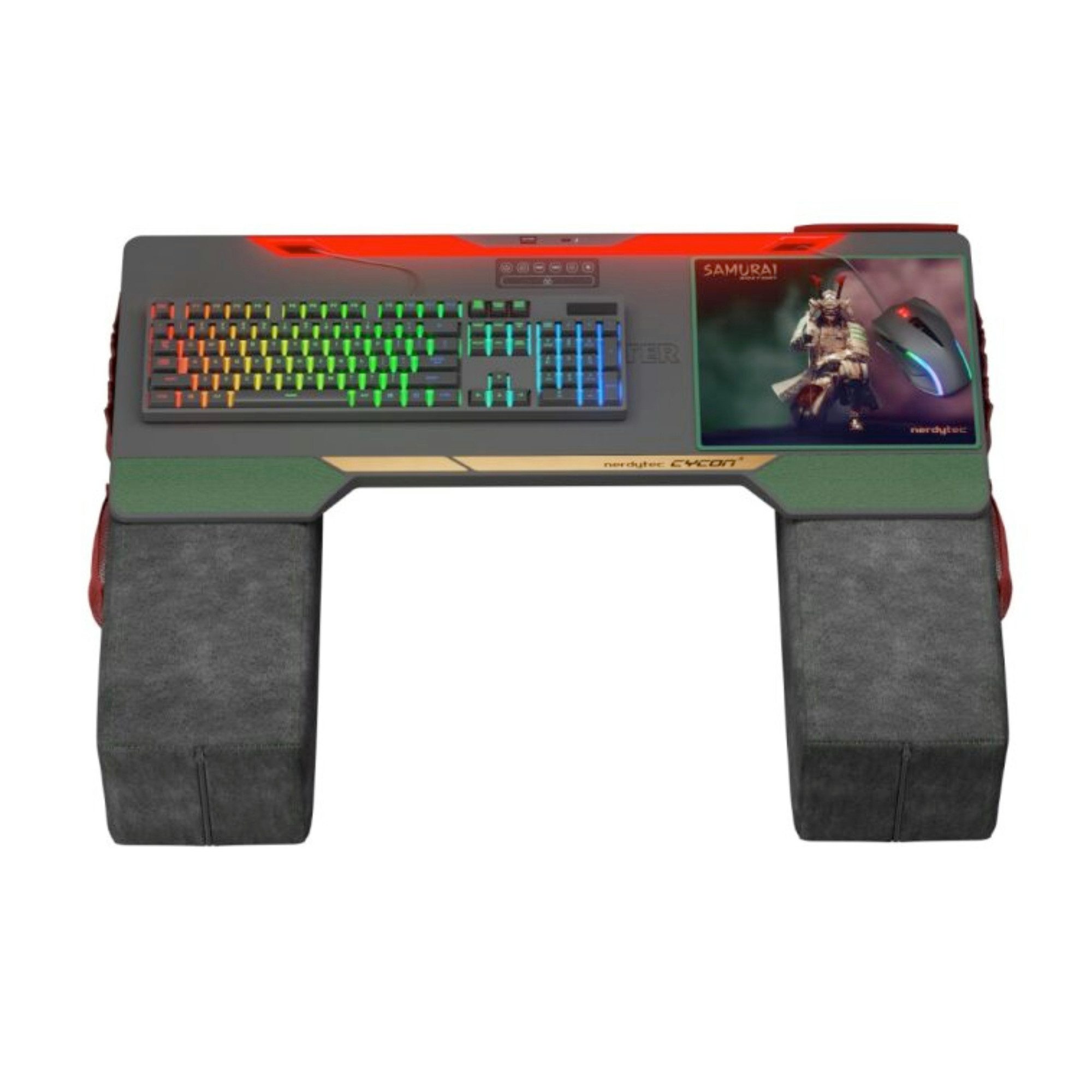 COUCHMASTER Computertisch Couchmaster CYCON³ Samurai Edition - Ergonomisches Gaming Lapdesk (1 Samurai Design Lapoard, 2 Kissen)