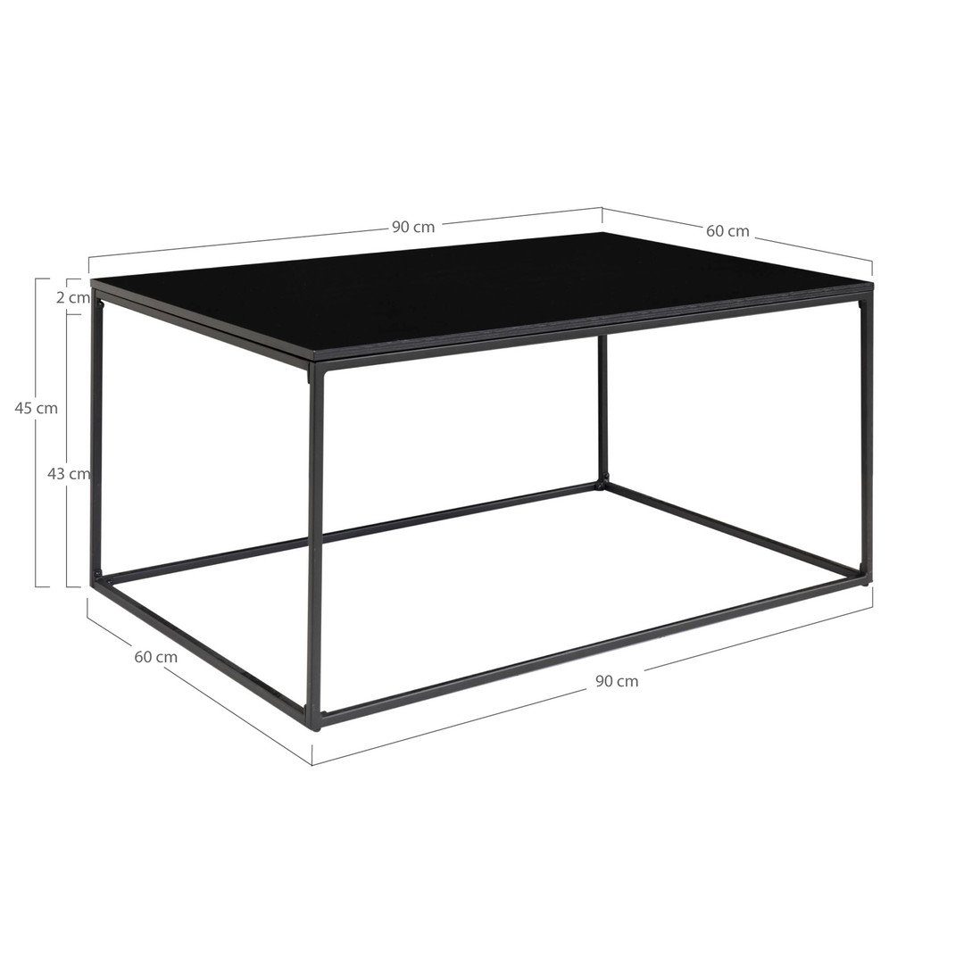 Couchtisch schwarz House mit Nordic schwarzem 60x90x4... - Couchtisch, Vita Couchtisch Gestell