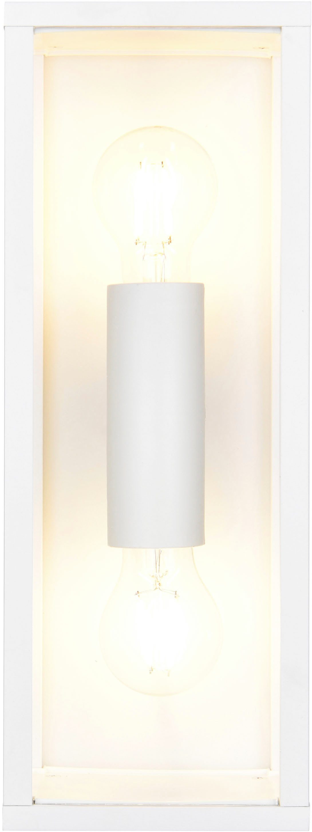 TRIO Leuchten Außen-Wandleuchte GARONNE, Fassadenbeleuchtung, Wandlampe exkl 2x E27 max 10W, IP44, Leuchtmittel wechselbar, warmweiß - kaltweiß, Wandleuchte Garten Terrasse, mit Glasschirm Höhe 38cm Breite 14cm