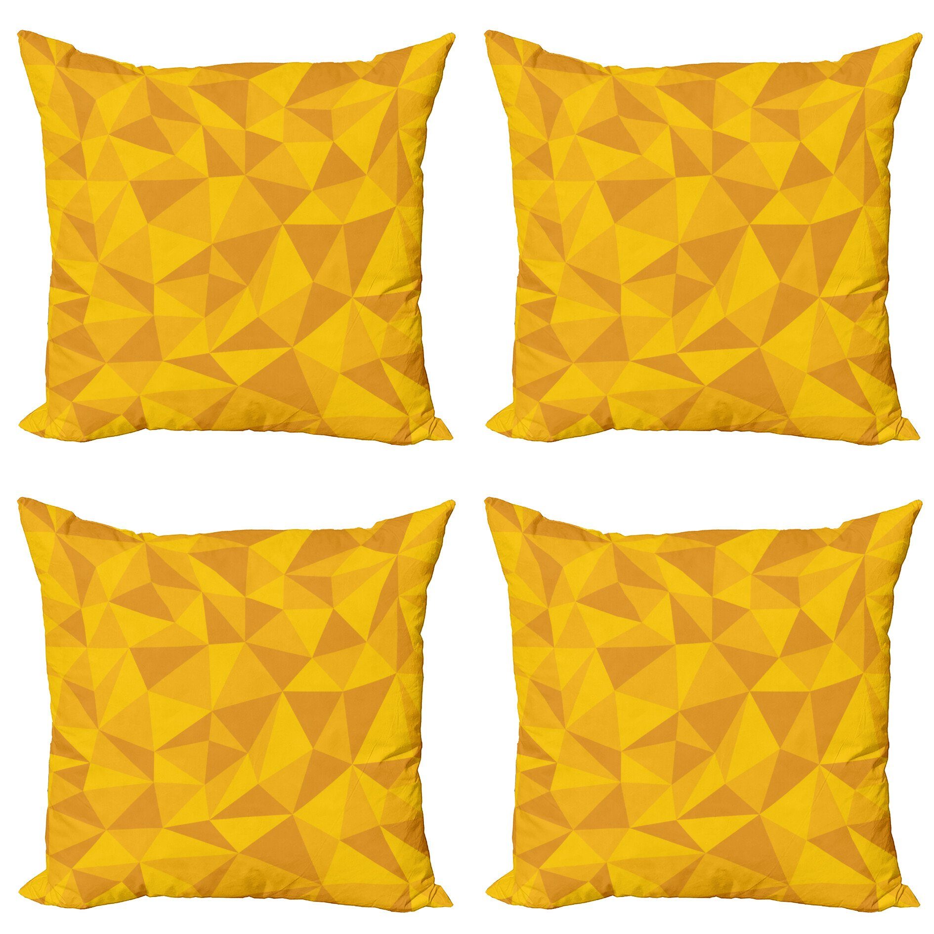 Kissenbezüge Modern Accent Doppelseitiger Digitaldruck, Abakuhaus (4 Stück), Gelb Abstrakte Mosaik-Entwurf