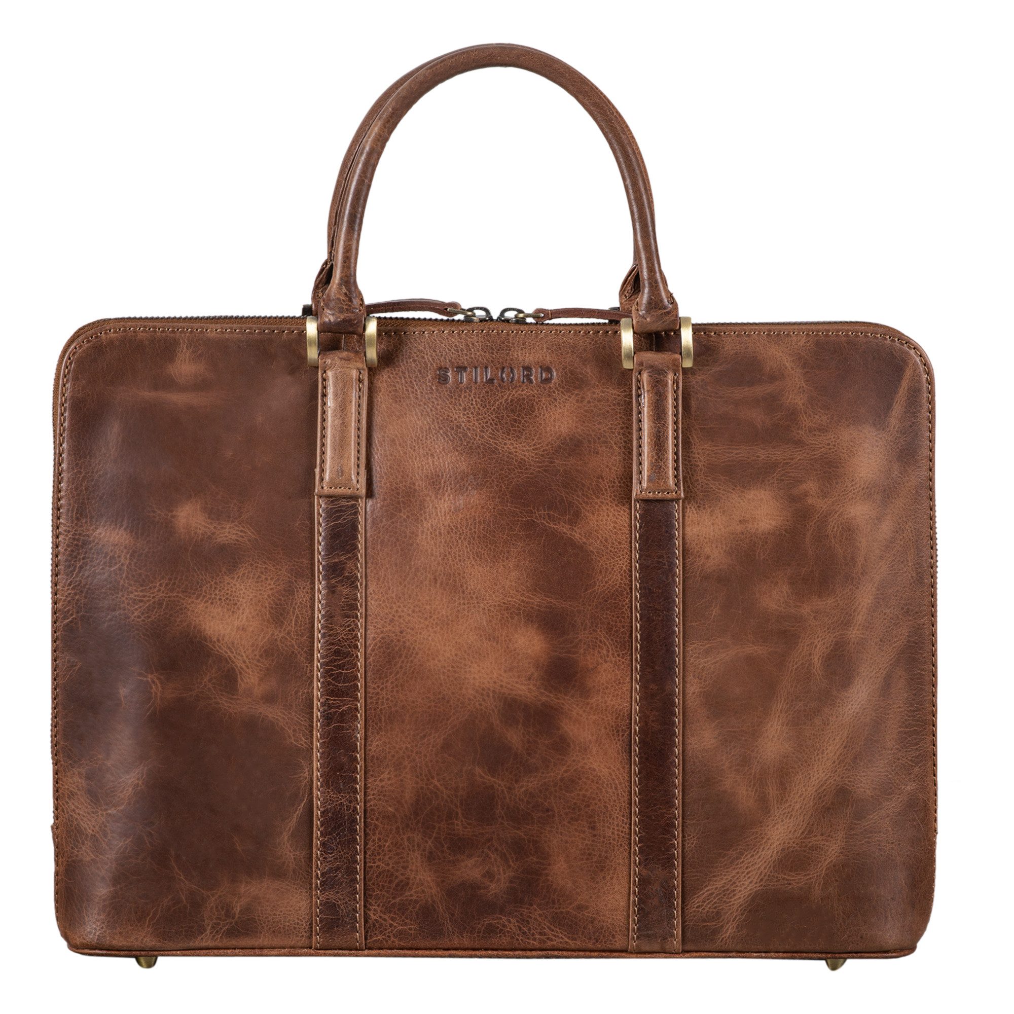 STILORD Handtasche "Leonora" Schmale Aktentasche Damen Leder 15,6 - 16 Zoll Laptoptasche