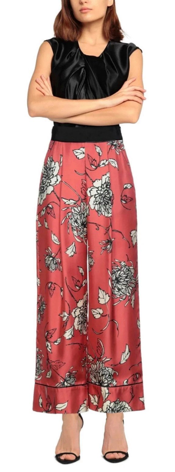 MONCLER Loungehose Damen Seidenhose Hose aus reiner Seide mit Blumenprint Gefertigt in Italien aus feinster, fließender Seide