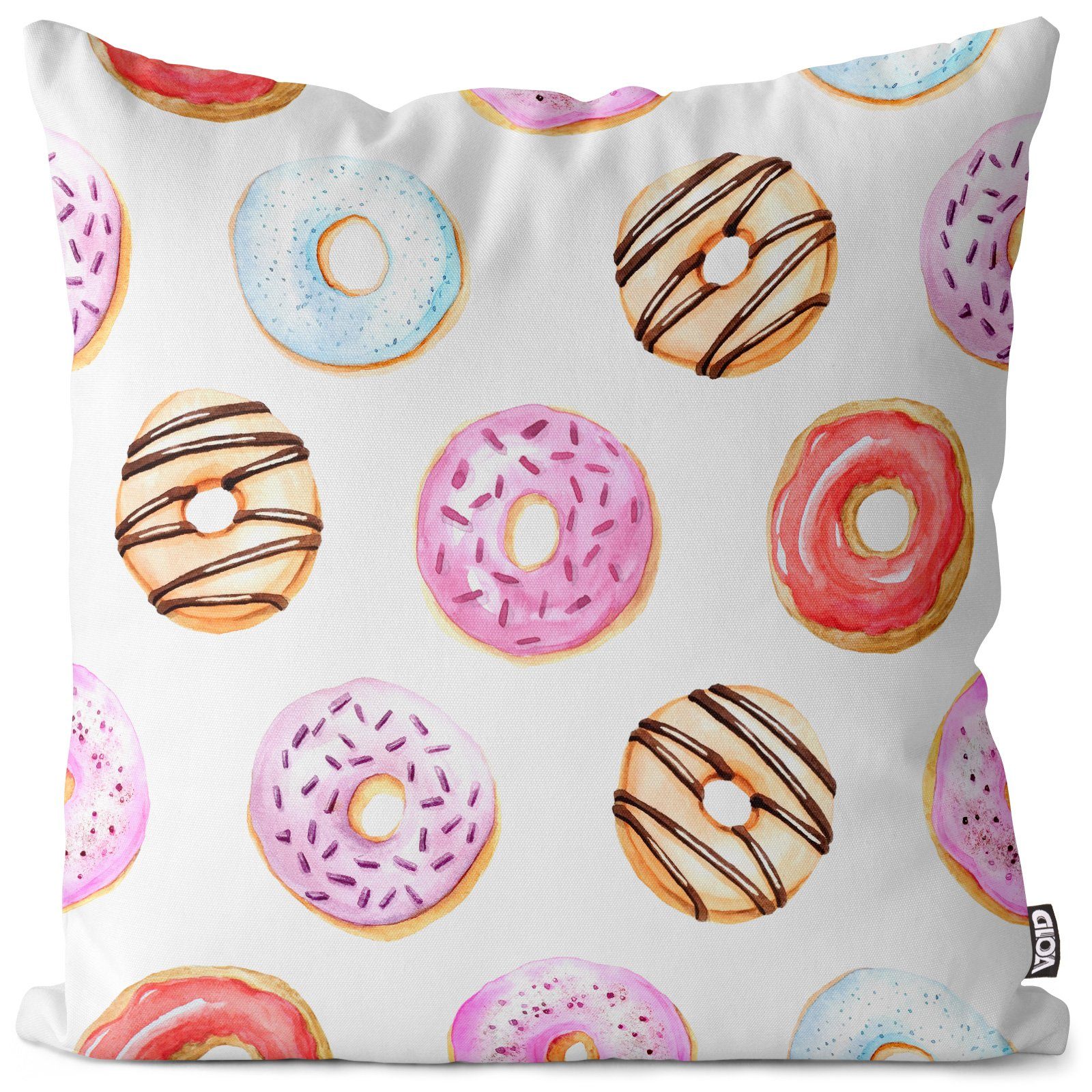 Kissenbezug, VOID (1 Stück), Sofa-Kissen Doughnut Cupcake Einhorn Süßigkeiten Donuts Süßwaren Bäckerei backen Essen kochen Gebäck Schmetterling Pink Gebäck einkaufen Lutsc | Kissenbezüge