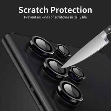 Wigento Handyhülle Für Samsung Galaxy S24 Ultra Aluminium Schutz Ring Kamera H9 Hart Glas