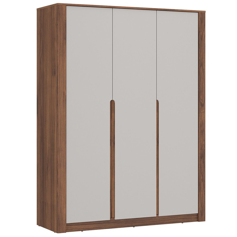 Lomadox Kleiderschrank ALPINE-129 in beige/braun, 150cm breit, 1 Kleiderstange, griffloses Desgin