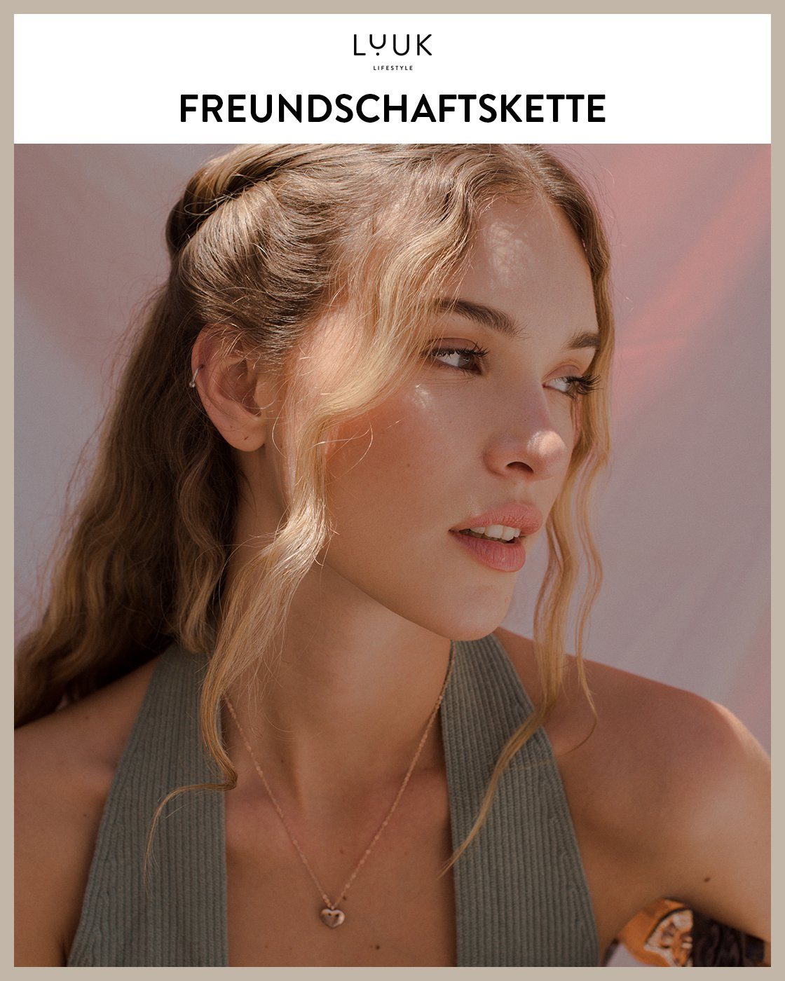 LUUK LIFESTYLE Freundschaftskette Herz, Geschenk für die beste Freundin, Freundschaftskette