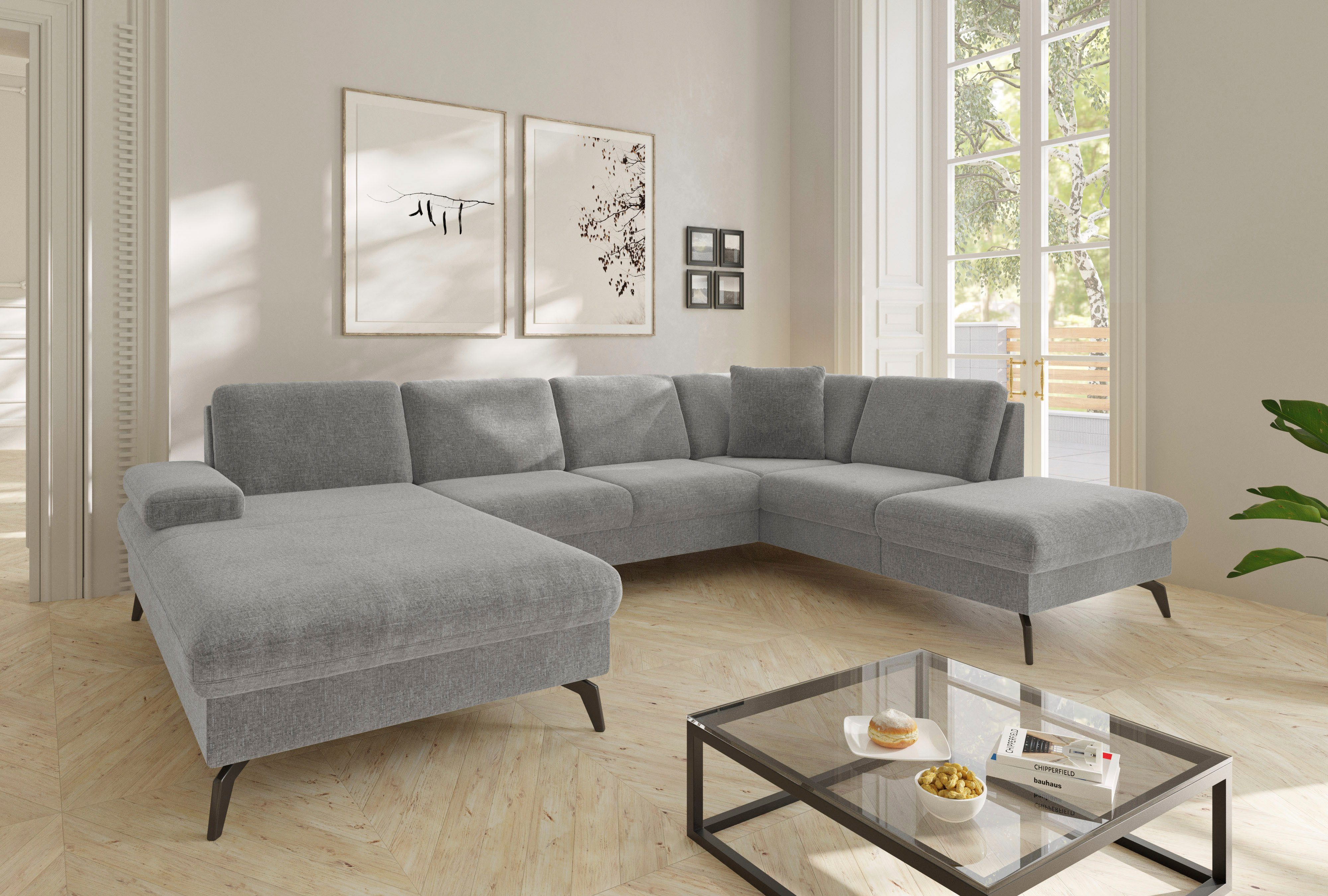 sit&more Wohnlandschaft Morris Jubi U-Form, B: 300 cm, mit Armteilfunktion & 1 Zierkissen, optional Schlaffunktion