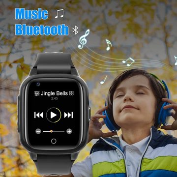 Krostming Daten- und Anrufer-ID-Anzeigefunktionen Smartwatch (Android iOS), Stoppuhr Klassenmodus Musik Player Vibrationsbenachrichtigung Geschenk