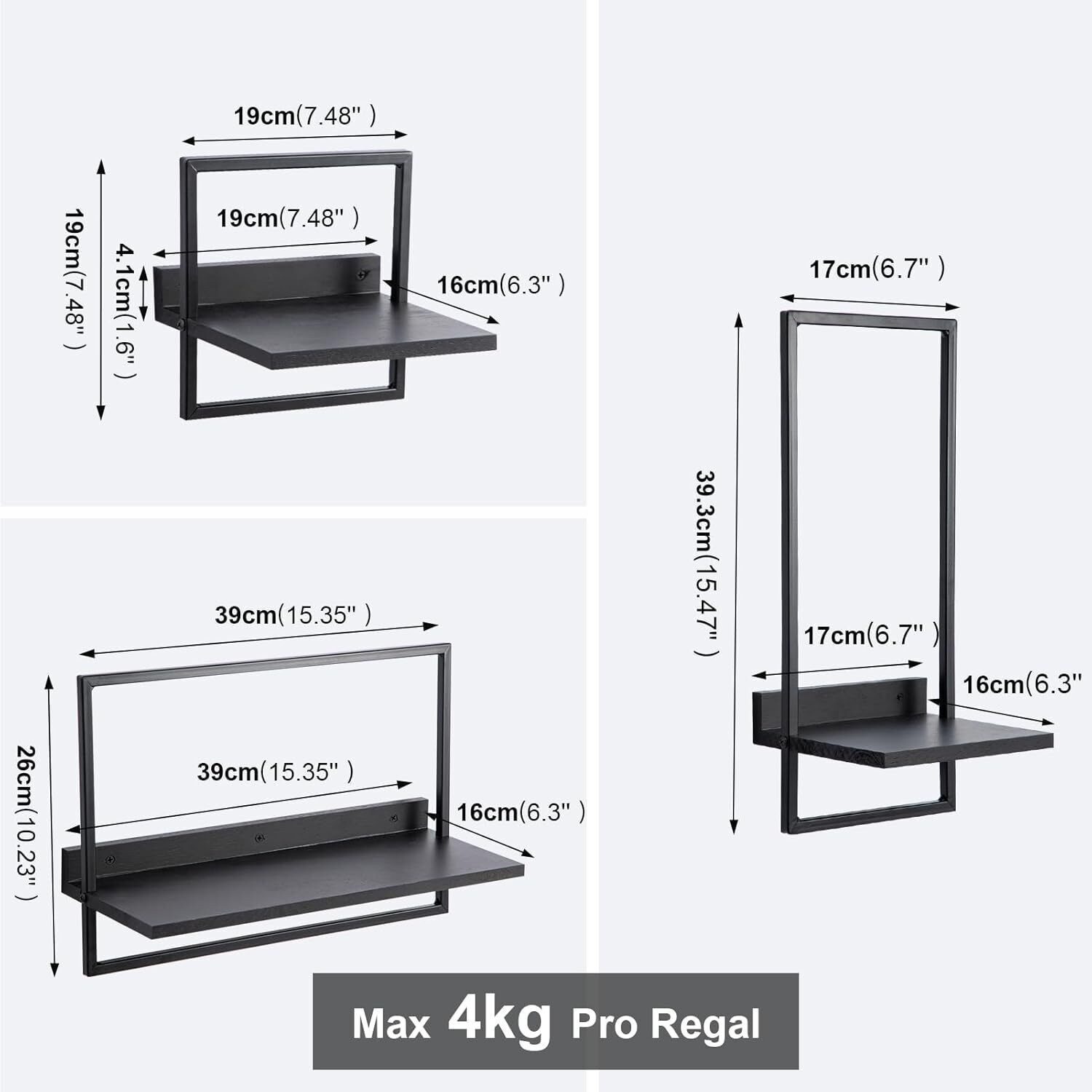 Youyijia Bücherregal Square Bookcase for Wall günstig online kaufen