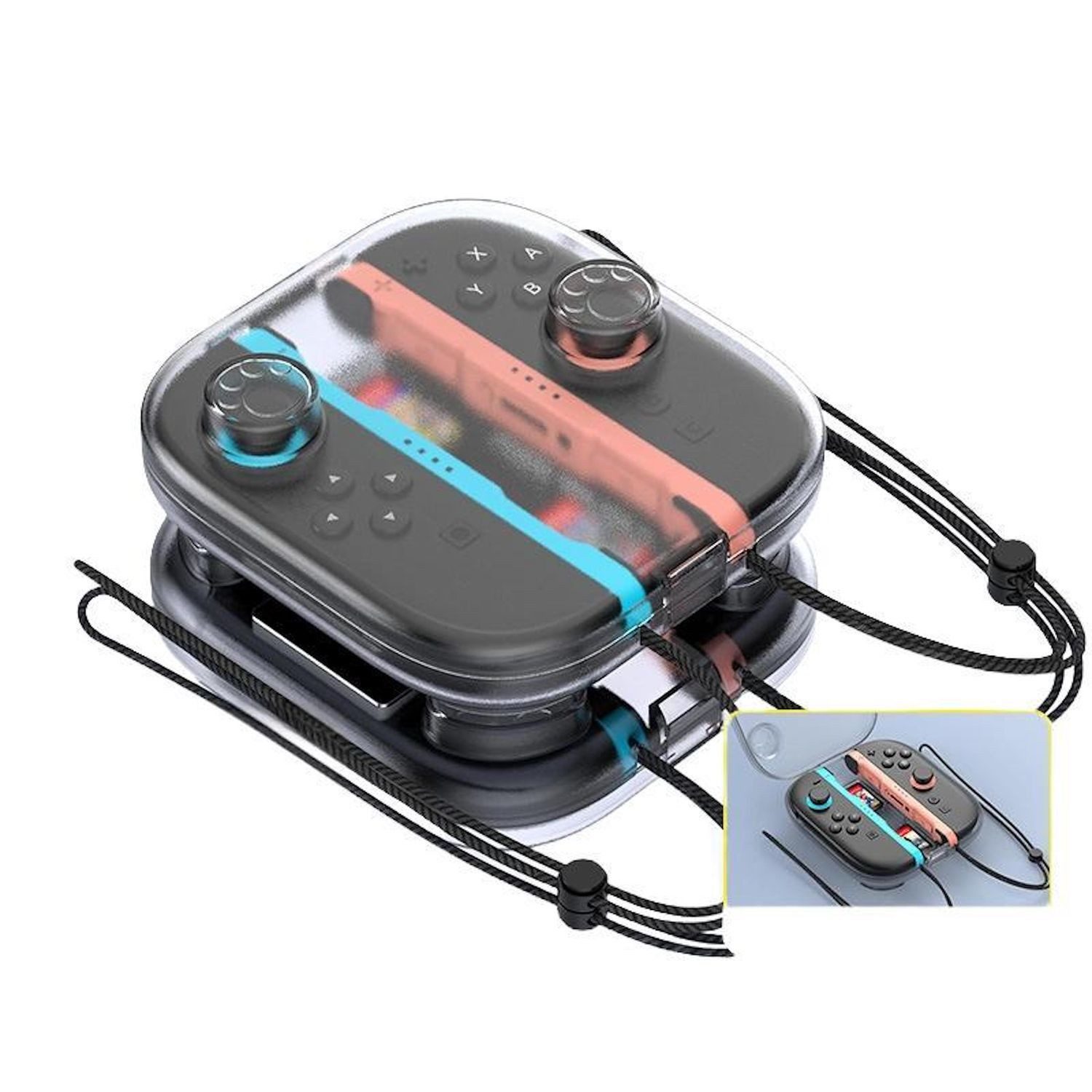 Wigento Handyhülle Für Nintendo Switch 2 Joy-Con Aufbewahrungsetui + Spielekartenfächern, Kratzfest, Stoßfest, Leicht, Tragbar