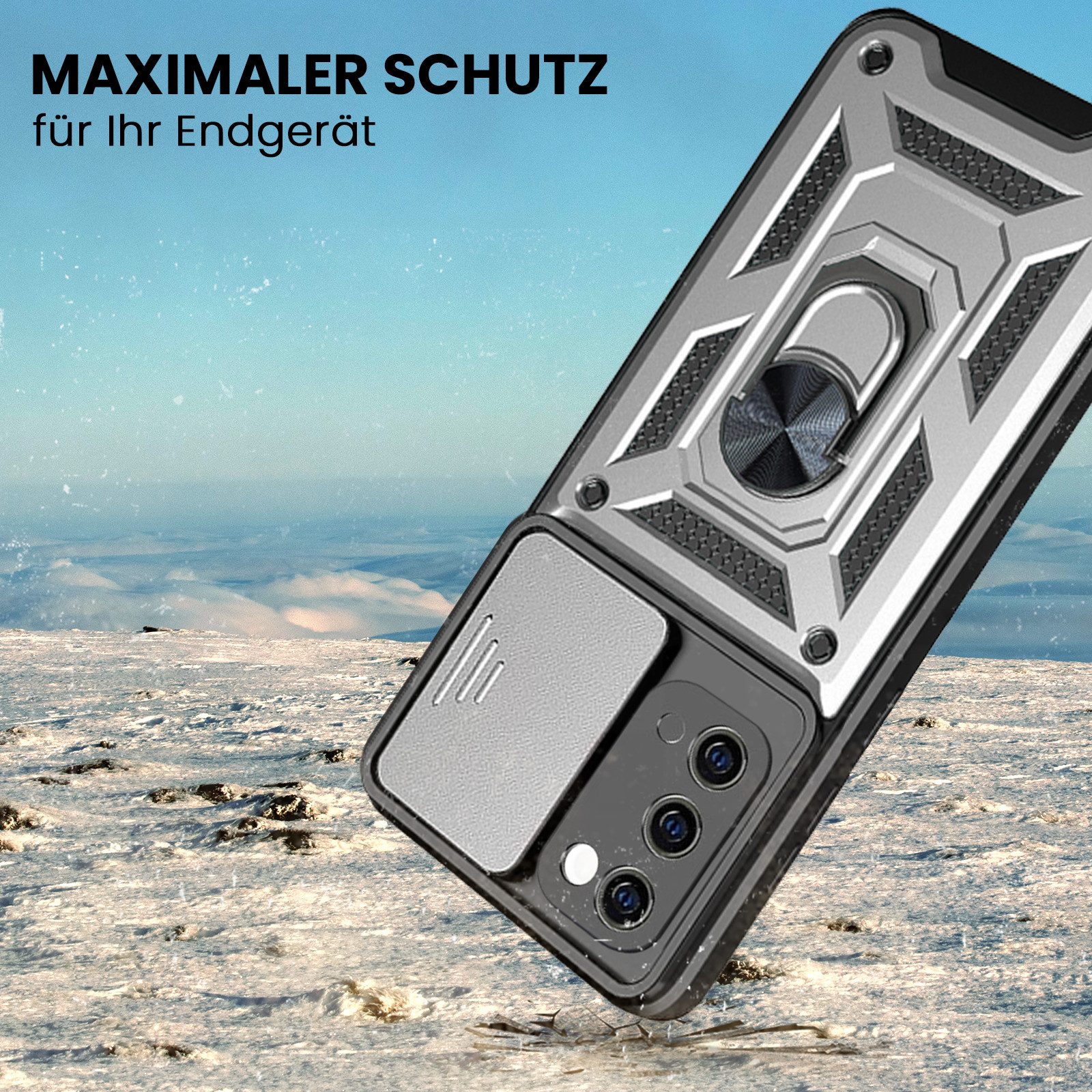 Tec-Expert Handyhülle Outdoor Cover Hülle für Samsung Galaxy S20 6.2 Zoll, 6.2", Premium Hülle mit Kameraschutz aus verstärktem Polycarbonat