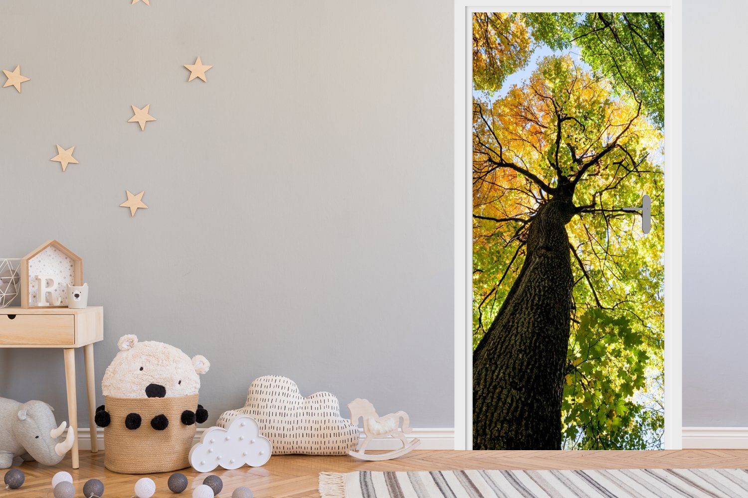 Türaufkleber, Türtapete Baum - MuchoWow Fototapete Matt, - cm St), 75x205 (1 für Wald, Natur Tür, bedruckt,