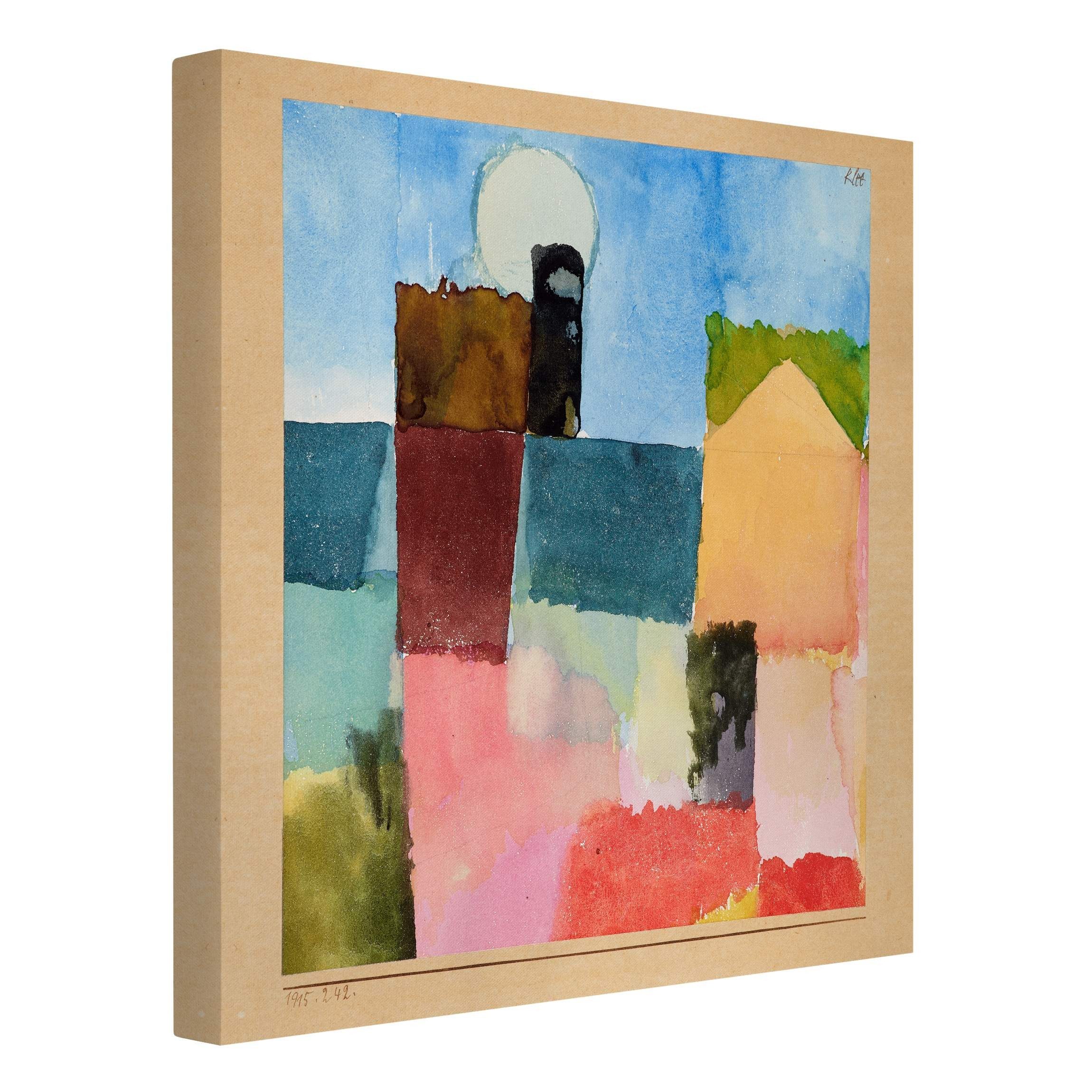 Leinwandbild Kunstdruck Paul Klee Mondaufgang blau Bild auf Leinwand Groß XXL