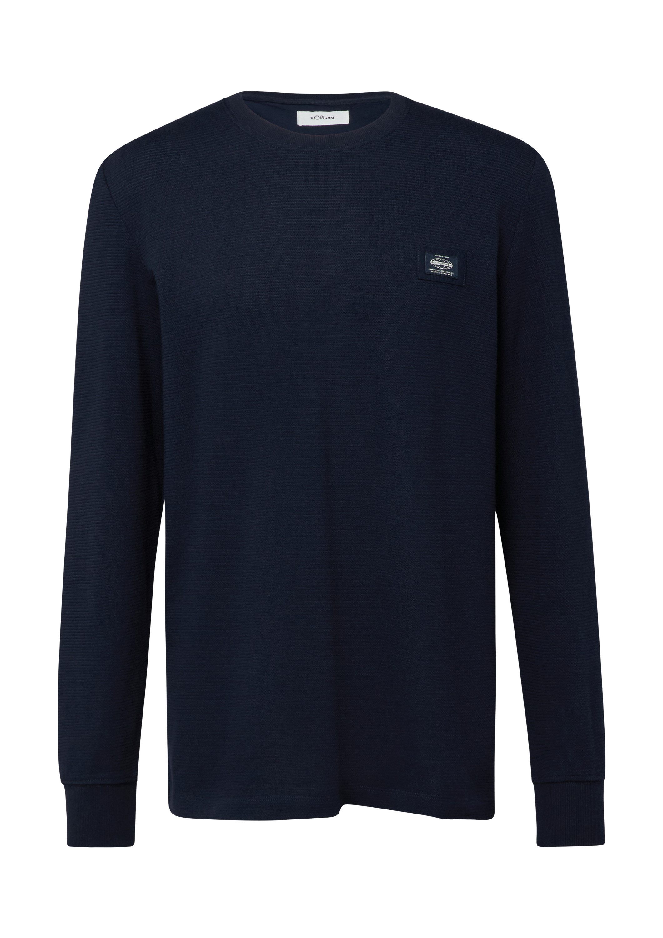 s.Oliver Langarmshirt T-Shirt Strukturiertes Longsleeve mit Ärmelbündchen günstig online kaufen