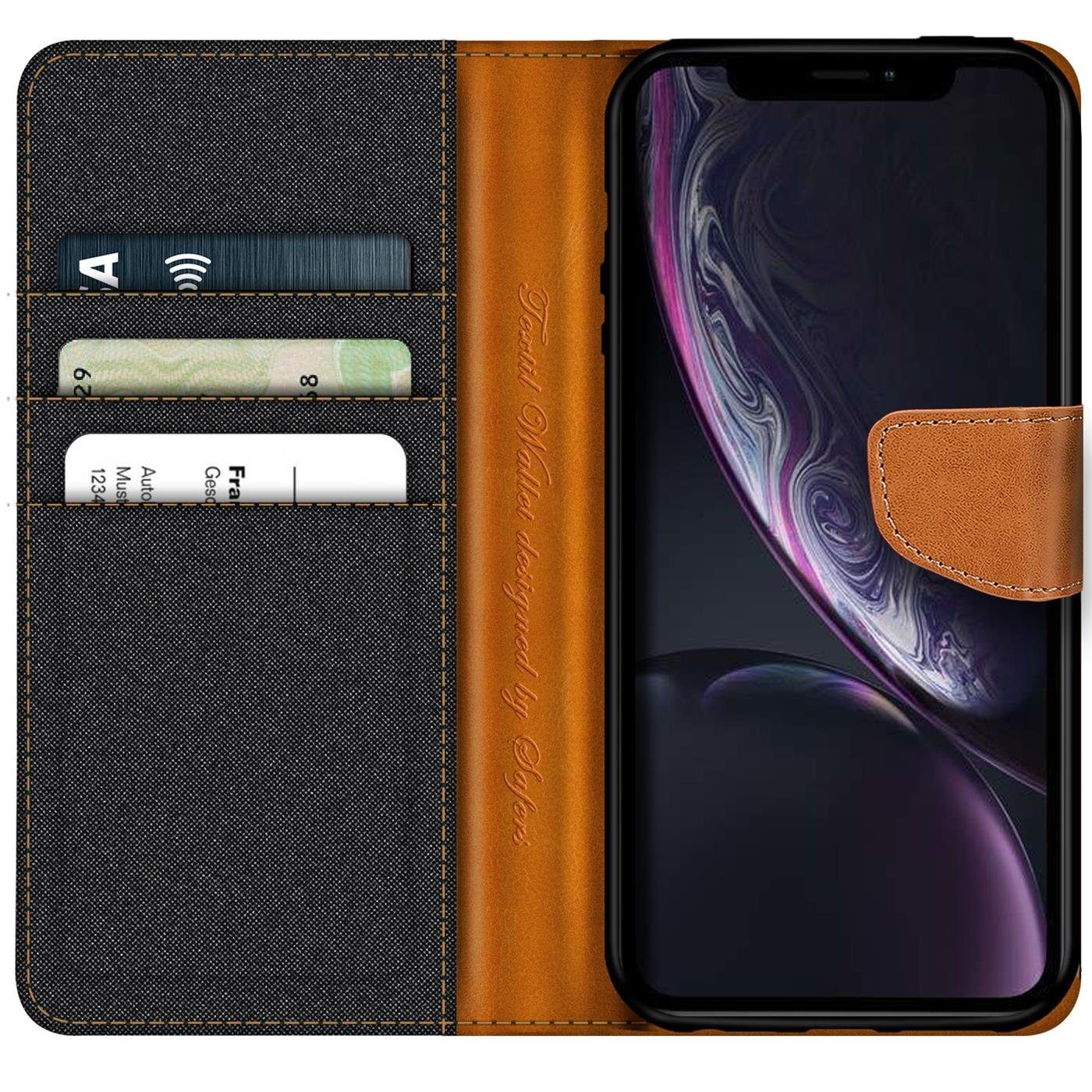 CoolGadget Handyhülle Denim Schutzhülle Flip Case für Apple iPhone XR 6,1 Zoll, Book Cover Handy Tasche Hülle für iPhone XR Klapphülle