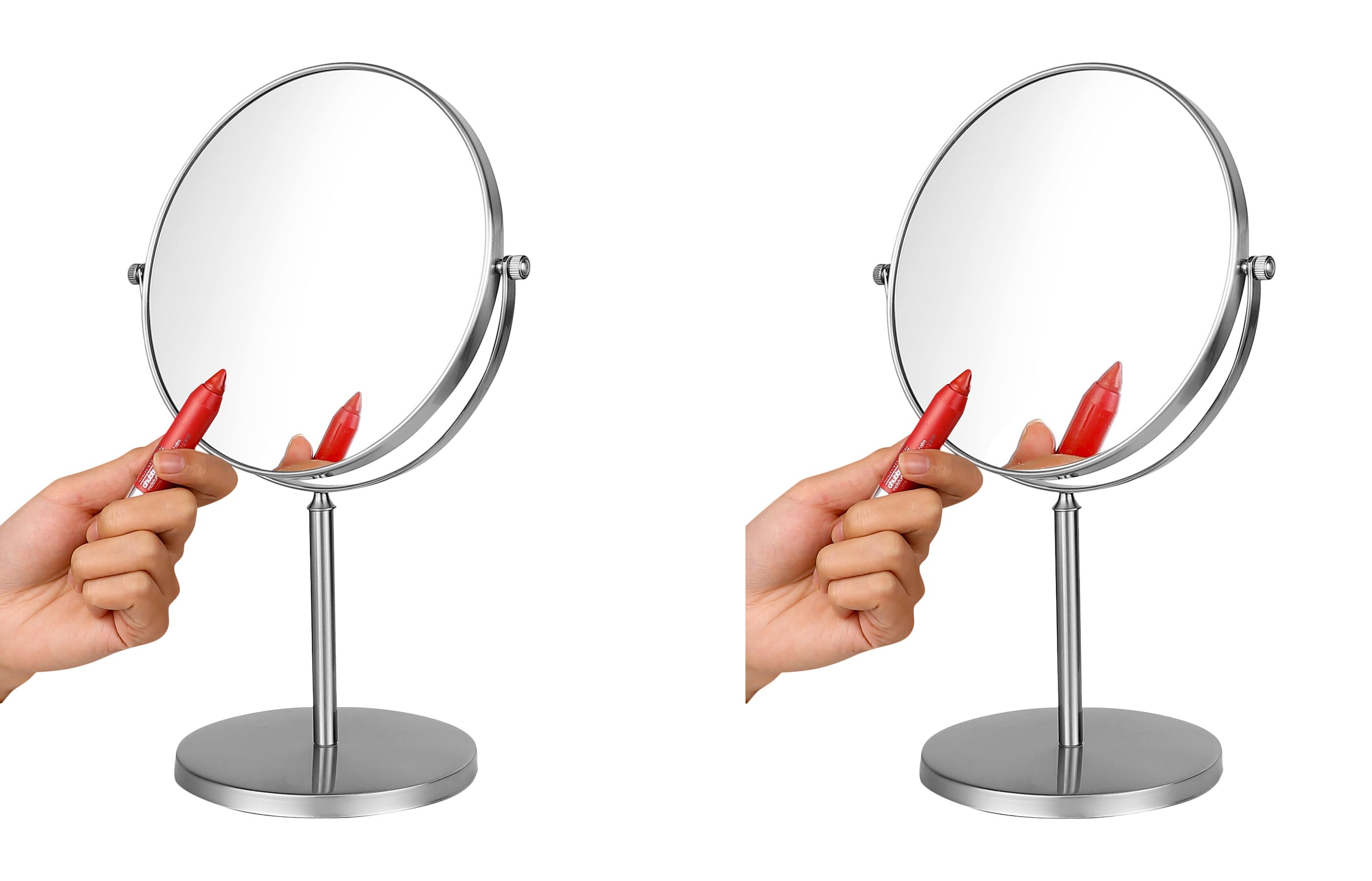 Kosmetikspiegel Schminkspiegel aus Edelstahl mit 5-facher Vergrößerung Bad Make-Up