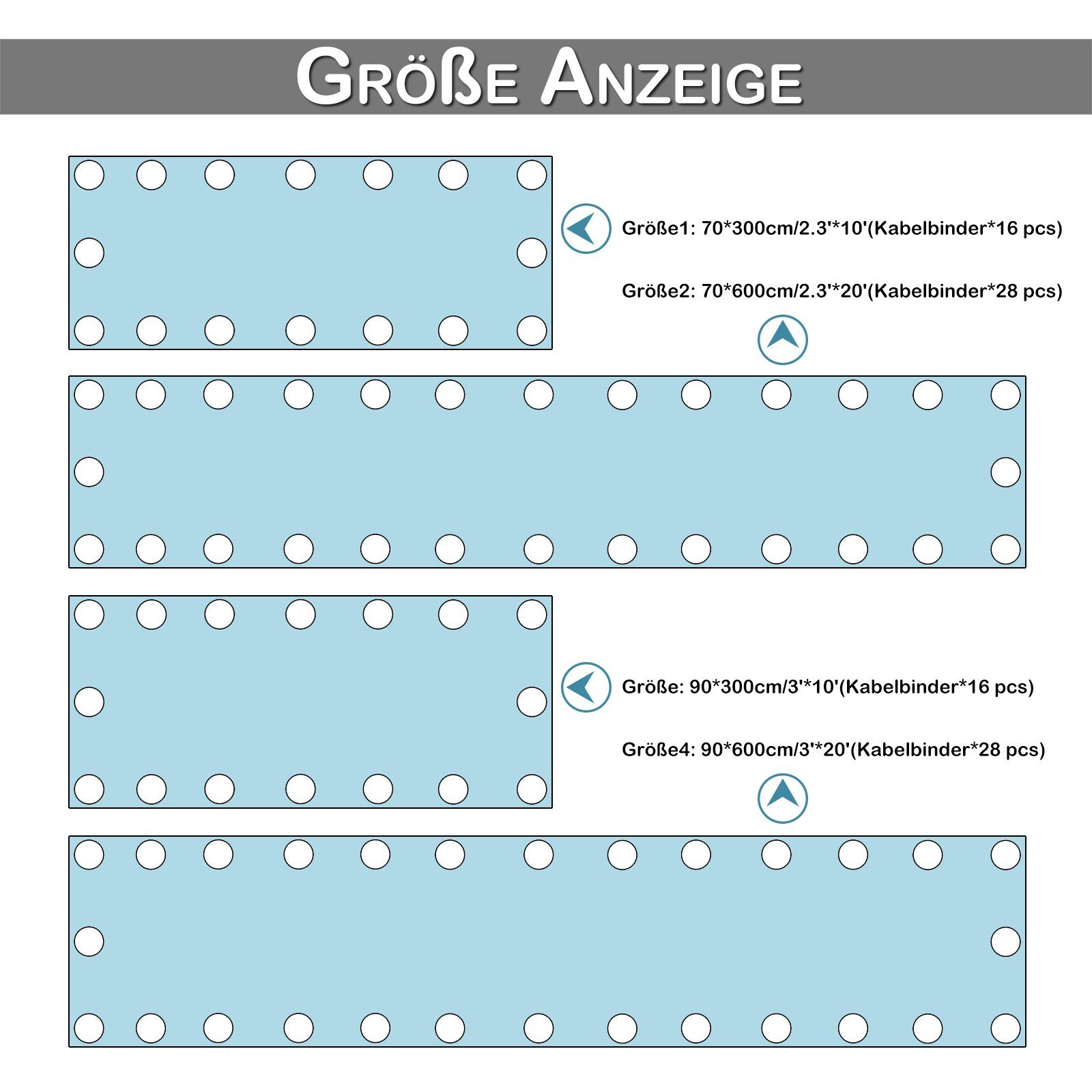 Deko, Vorhang Terrasse Rasen (1 Rosnek, Zaun für wasserdicht, Schattentuch, H×B: mit Balkon, Veranda 300×70;600×70;300×90;600×90 St), Garten Kabelbindern,