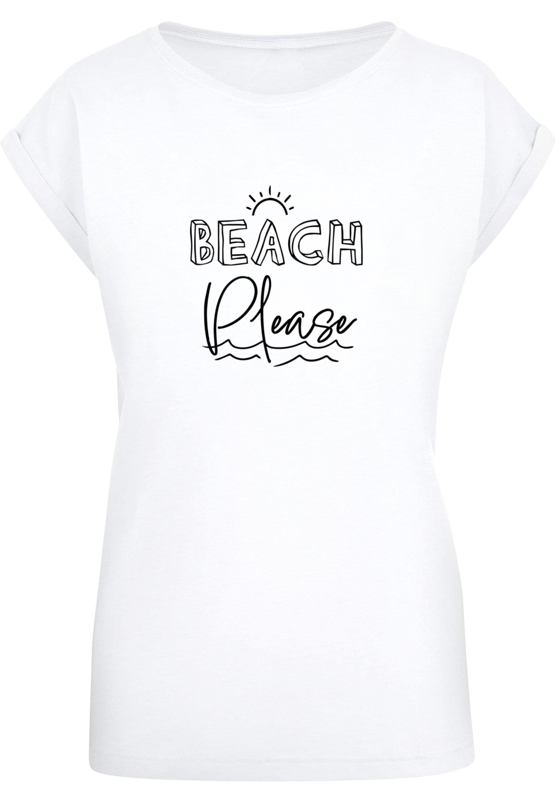 Merchcode T-Shirt Damen Ladies Beach Please Extended Shoulder Tee (1-tlg)