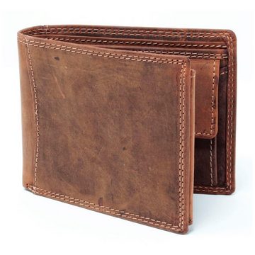 SHG Geldbörse ◊ Herren Geldbörse Leder Portemonnaie Geldbeutel Börse RFID, Brieftasche mit Münzfach und RFID Schutz