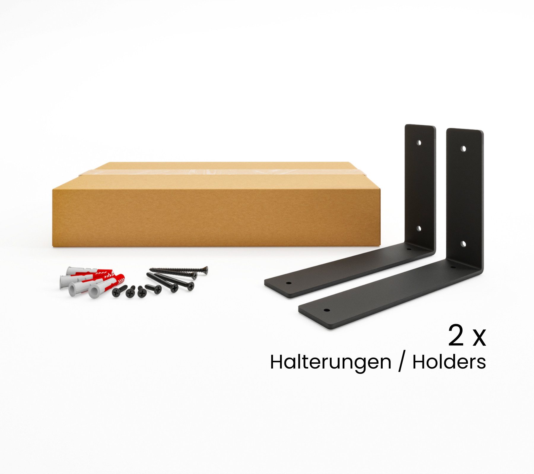 HEVVA Wandregalhalter 2x Regalwinkel 10/15/20/25/30 cm - FREIBERG - L-förmige Regalträger, Set, DER PREIS GILT FÜR EIN SET AUS 2 HALTERUNGEN