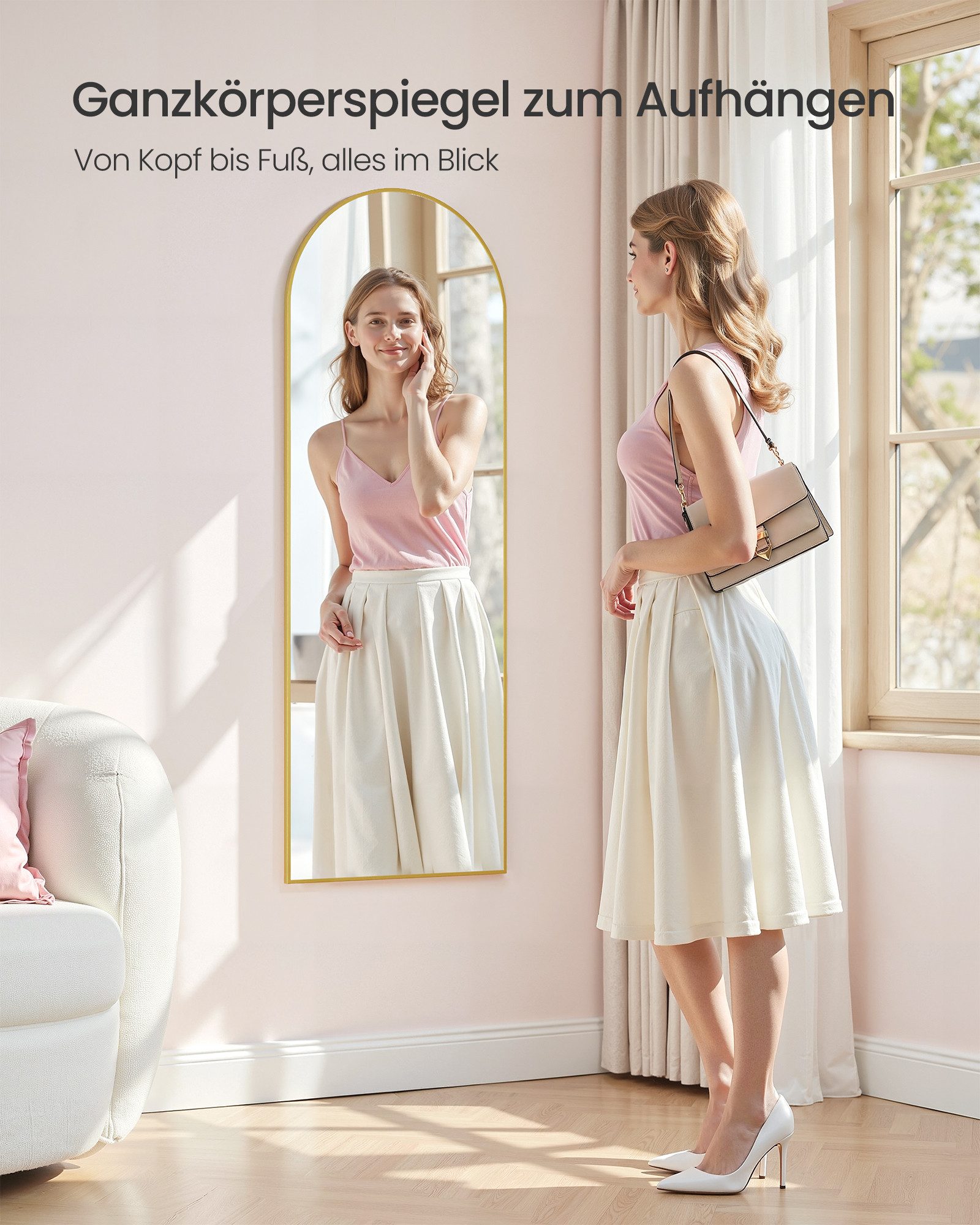 SONGMICS Wandspiegel, Ganzkörperspiegel, 120 x 40 cm, rechteckiger / gewölb günstig online kaufen
