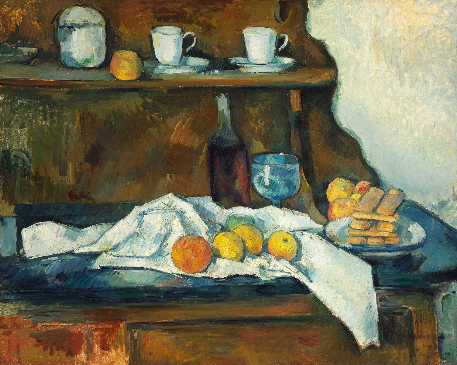 BillerAntik Kunstdruck The Buffet Paul Cezanne Essen Bisquits Orangen ...
