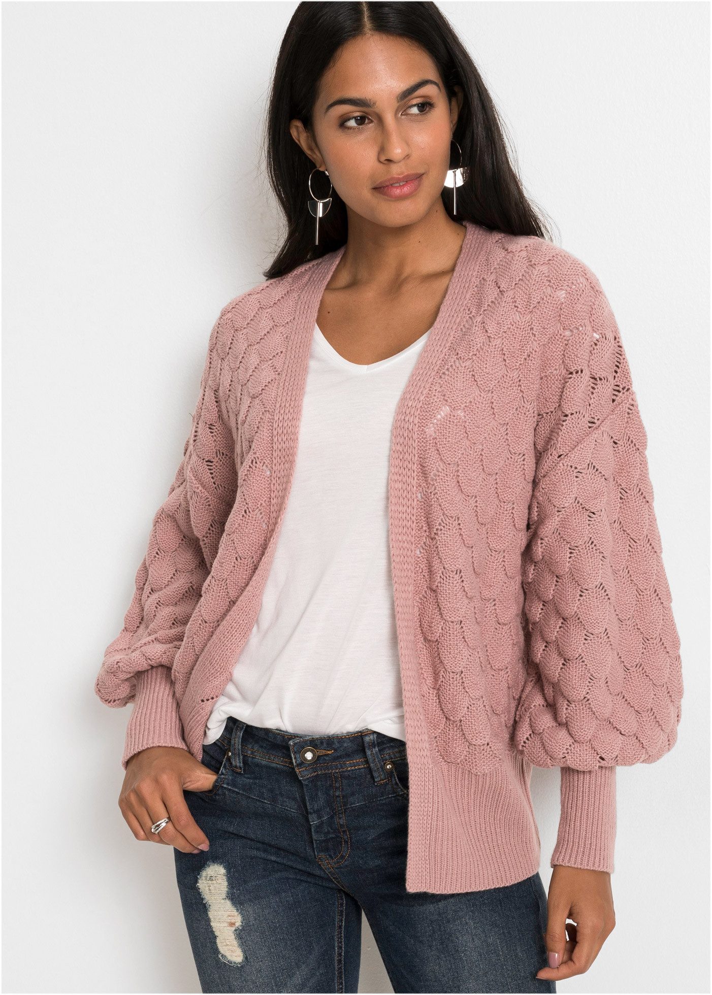 bonprix Ajourstrickjacke Ajour-Strickjacke