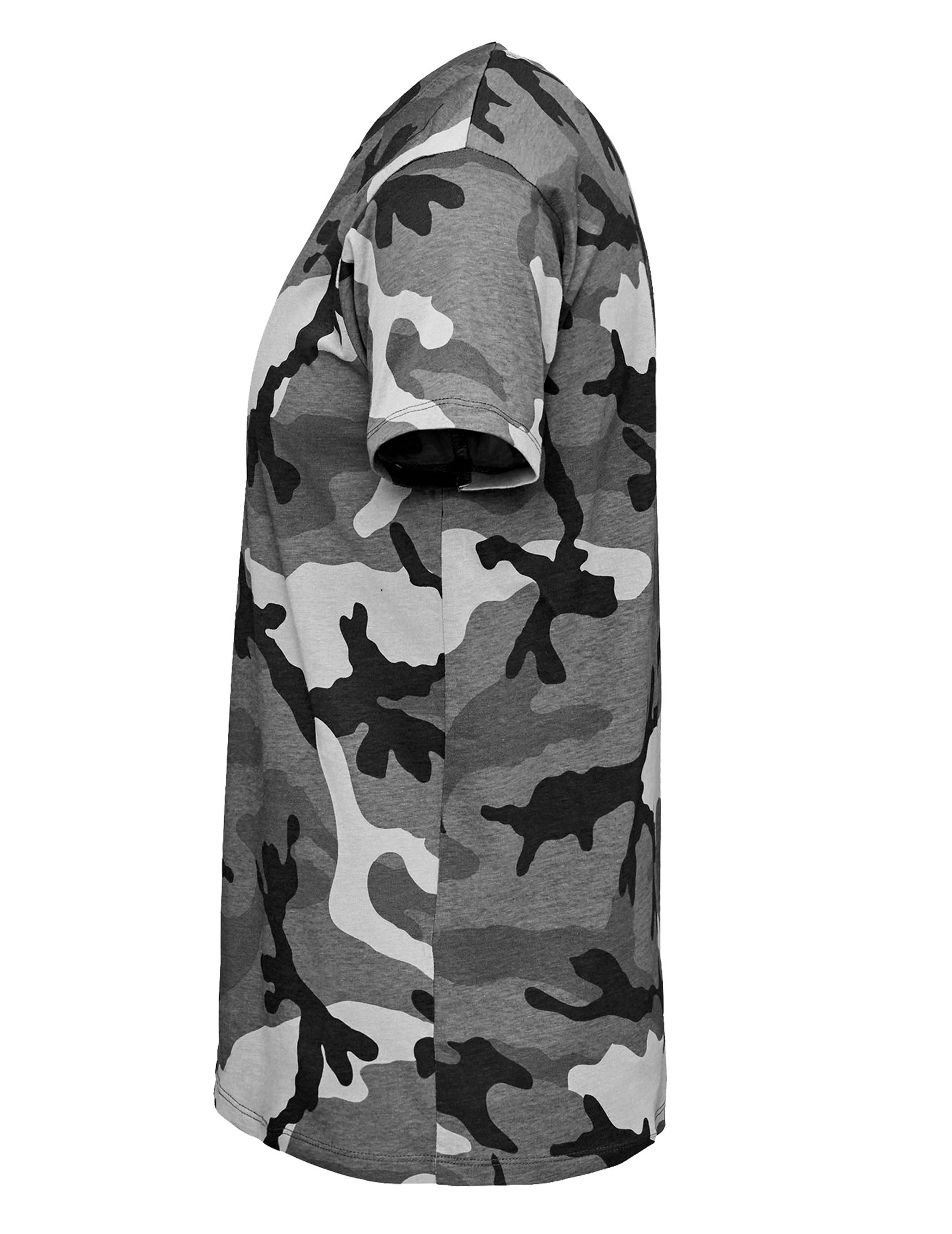 Art & Detail Shirt Camo Military, Army Blau T-Shirt Tarn lieferbar, Camo Camouflage Grey Farben Grün in Look Grau und