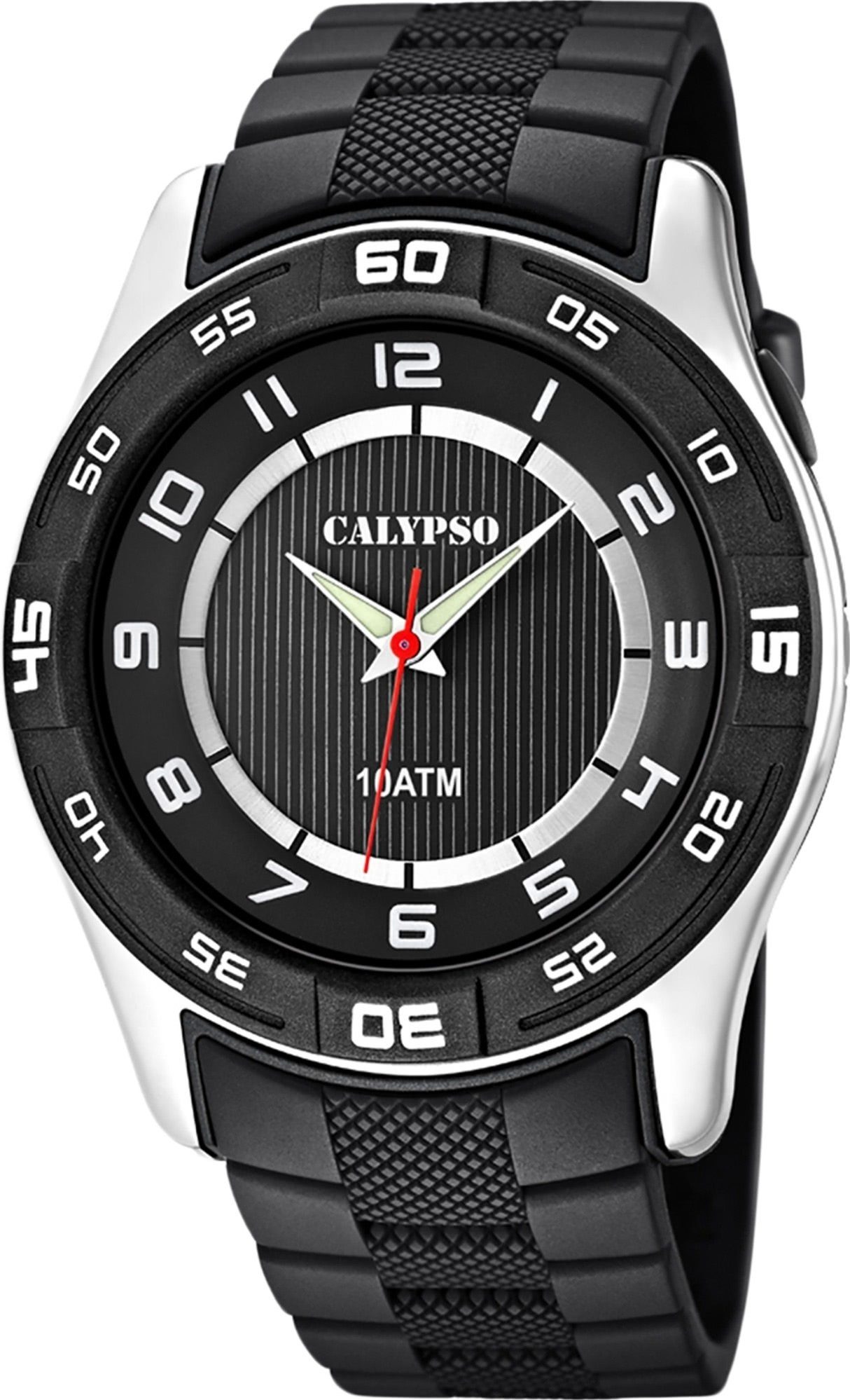 Herren rund, Kautschukarmband CALYPSO Armbanduhr K6062/4, Quarzuhr WATCHES Calypso Uhr Herren Outdoor schwarz,