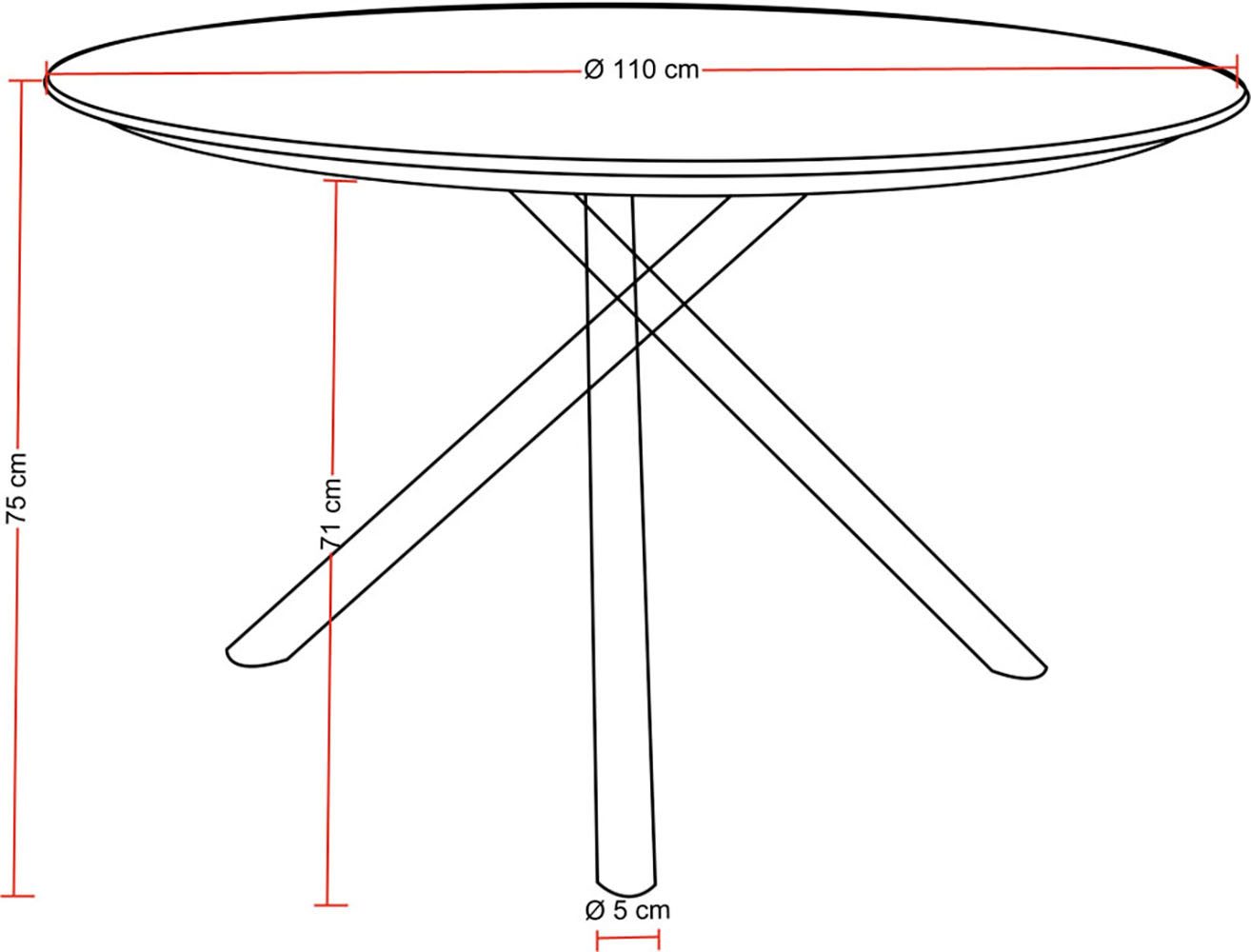 Destiny Garten-Essgruppe TORNO BARLETTA 4 Se + Tisch Ø110cm, grau/anthr., (Set, 5-tlg., 4 Stapelsessel inkl. Sitzkissen, 1 Tisch), Aluminium Rope, HPL – Bild 5 von 5