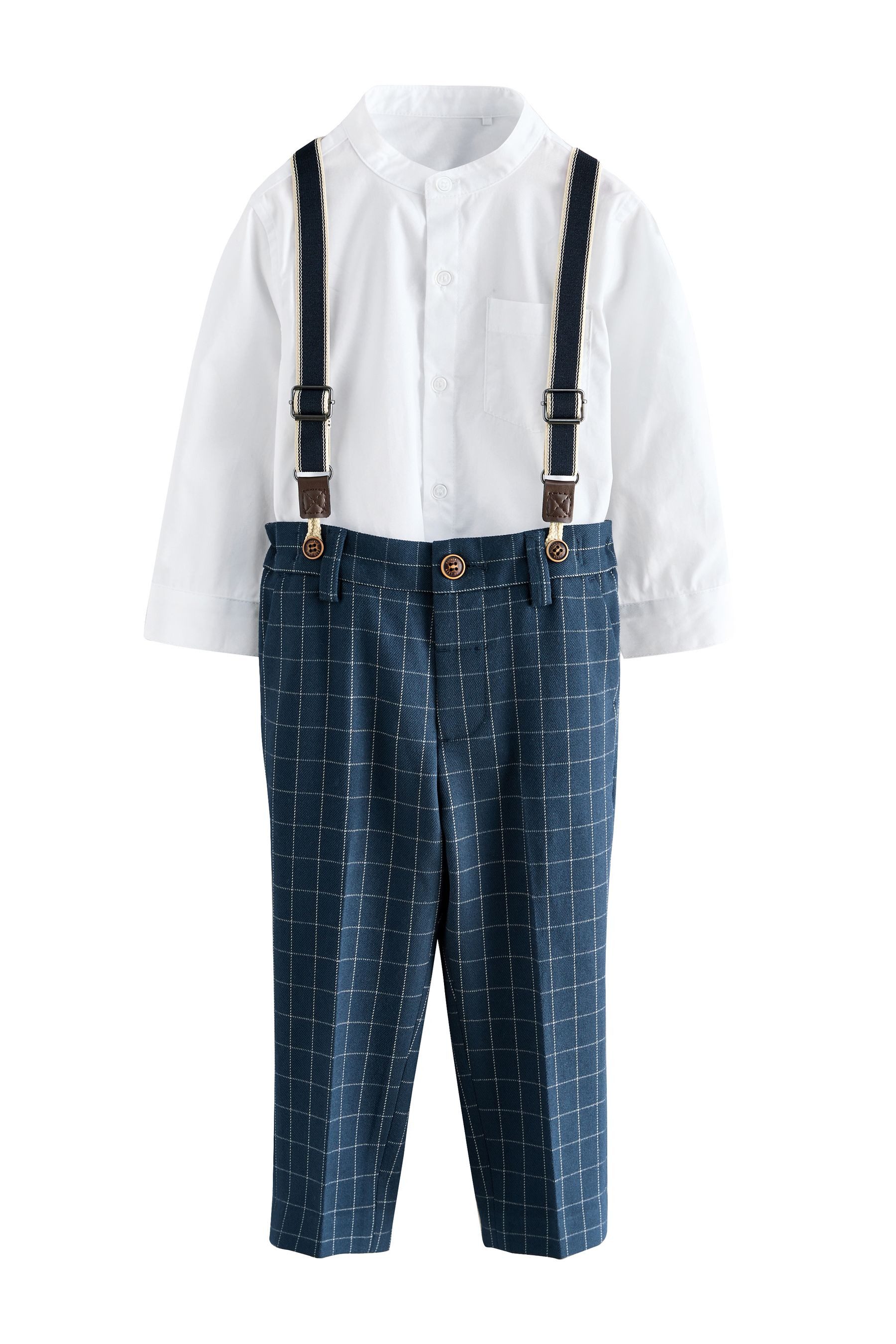 Next Hemd & Hose Set mit Hemd, Shorts und Hosenträgern (3-tlg)