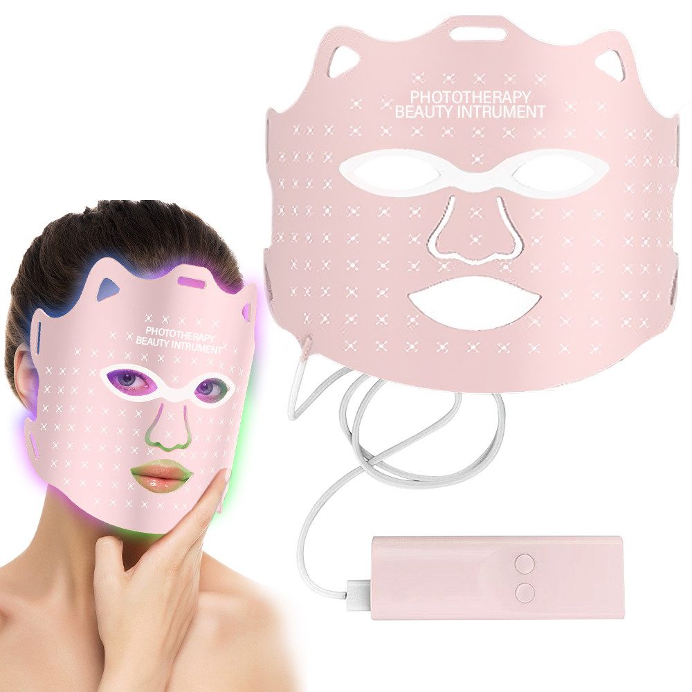 Dermaroller Rotlichttherapie für das LED-Gesichtsmaske Fernbedienung 7 Farben