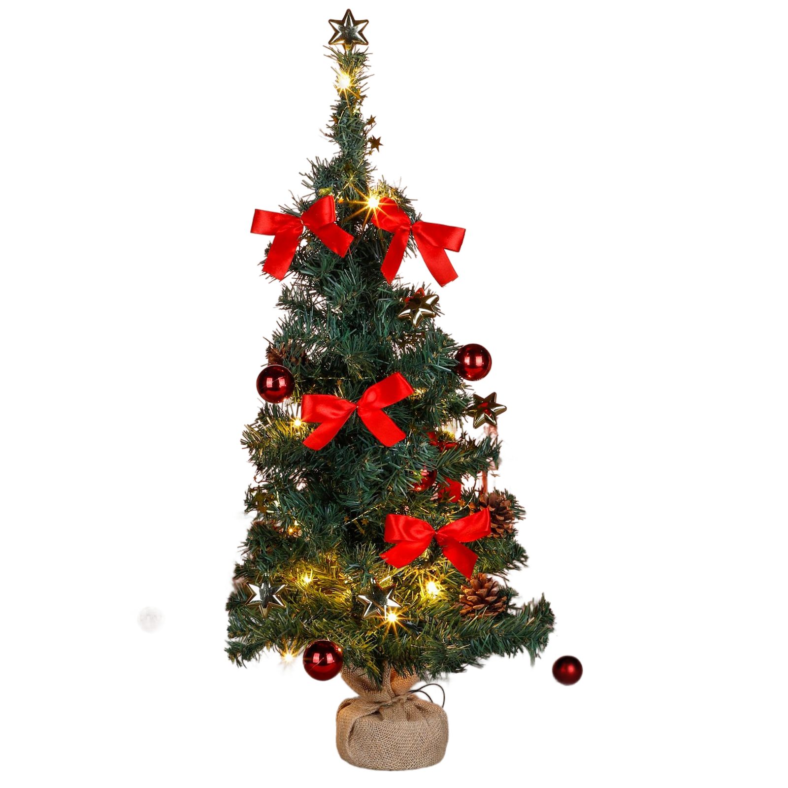 Gravidus Künstlicher Weihnachtsbaum Christbaum dekoriert Weihnachtsbaum Tannenbaum künstlich grün 75cm