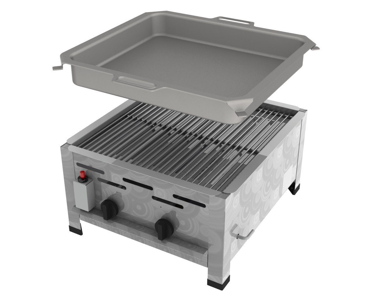 ChattenGlut Gasgrill ChattenGlut Gastrobräter 7,3kW mit Rost und Pfanne, BxTxH: 480x530x270 cm