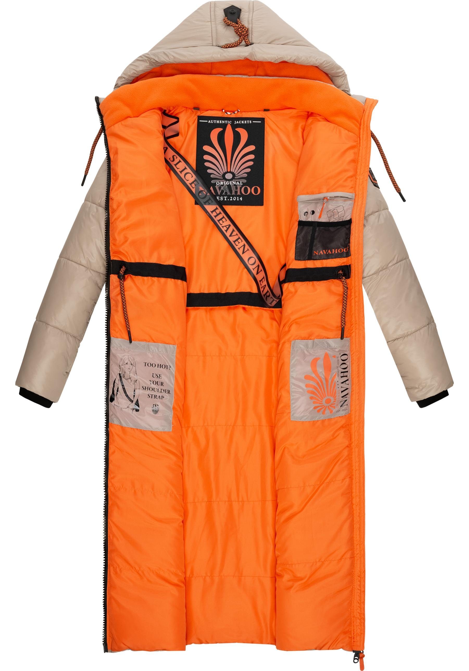 Navahoo Steppmantel Schmuseengel warm gefütterte Winter Steppjacke mit Kontrastdetails – Bild 5 von 5
