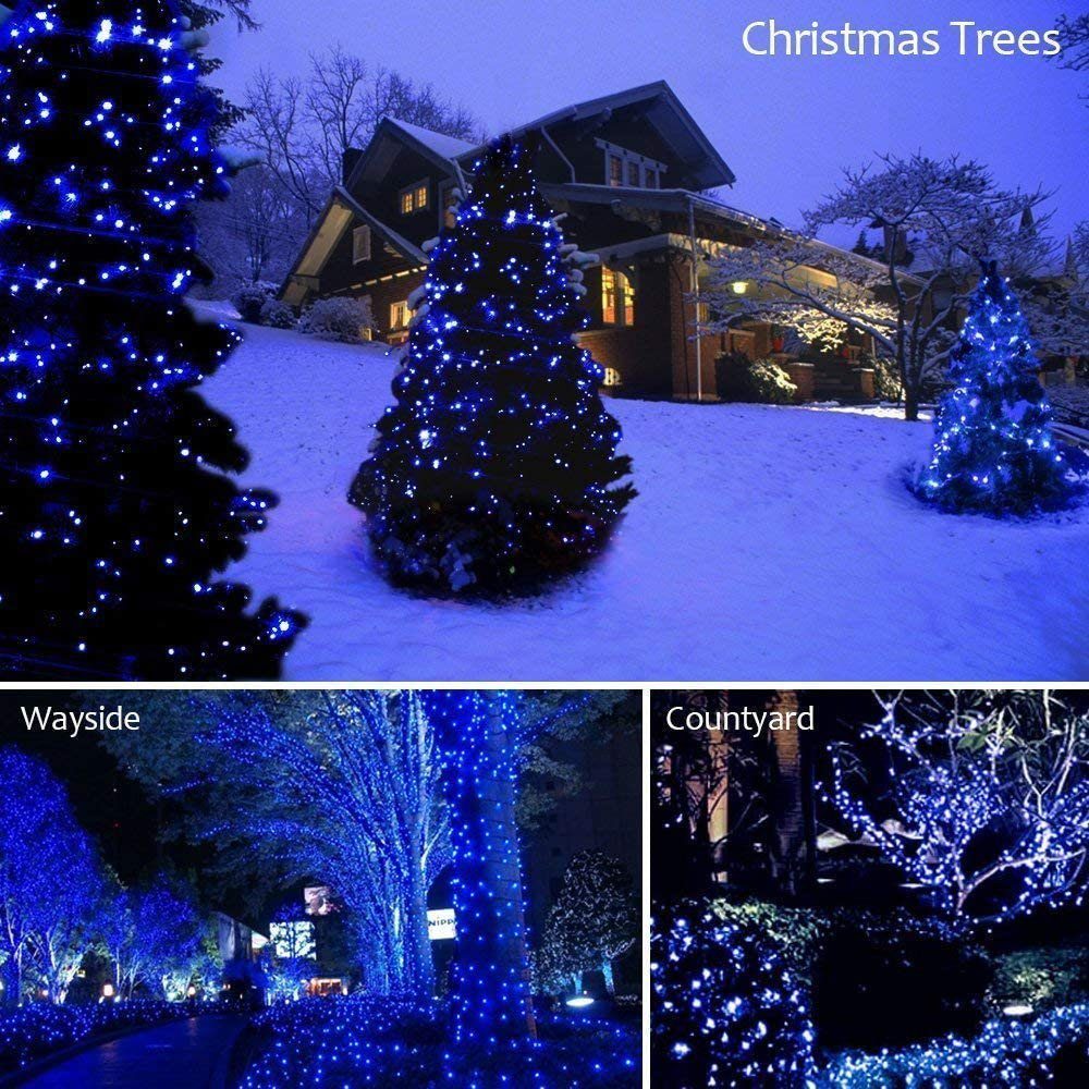 LED-Lichterkette 10-100M Blau,Weihnachten Lichterkette Party Rosnek LED Beleuchtung, 100-2000