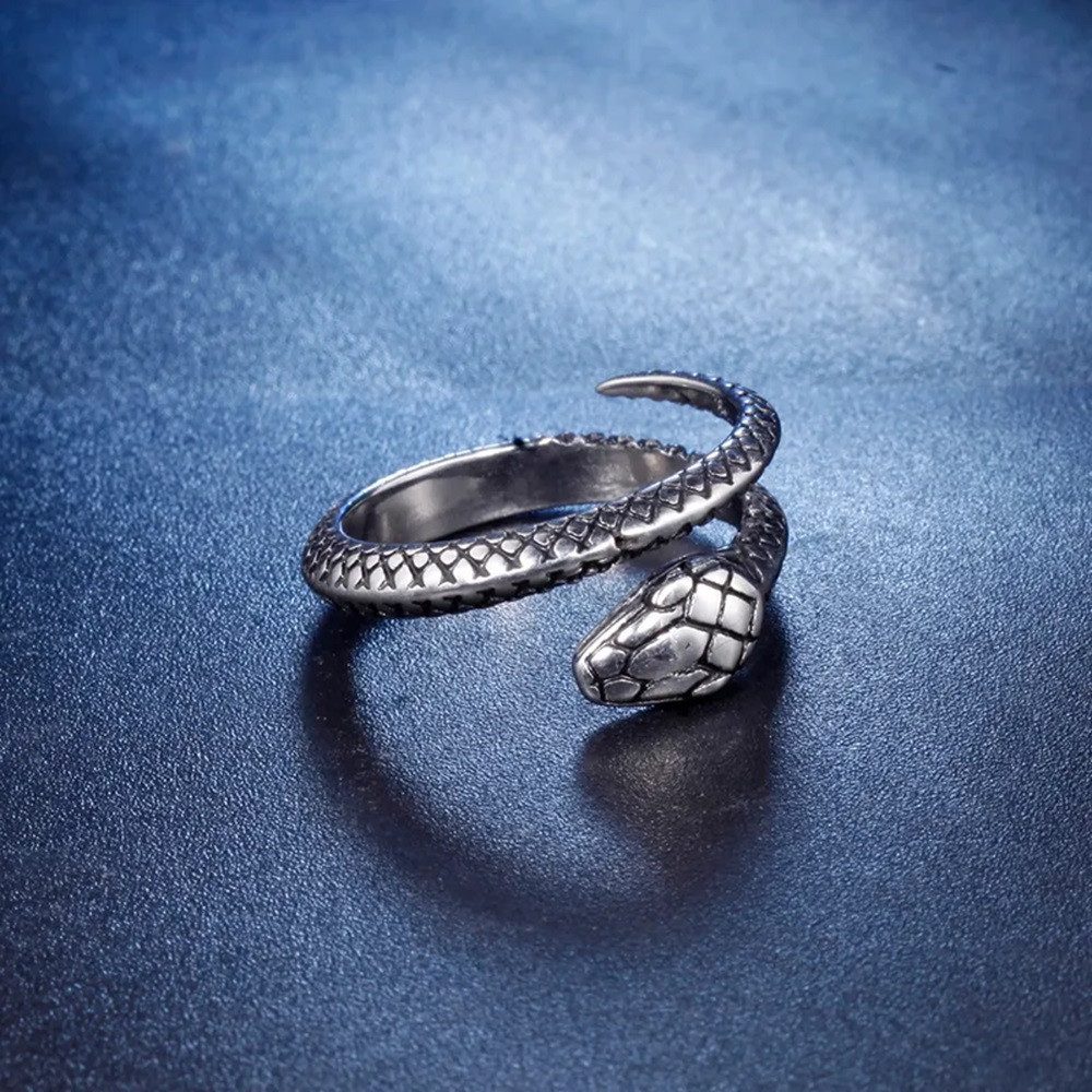 Eyecatcher Fingerring Schlangen Reptilien Ring offen Silber oder Gold einstellbar, Schlangen Ring, Reptilien Ring