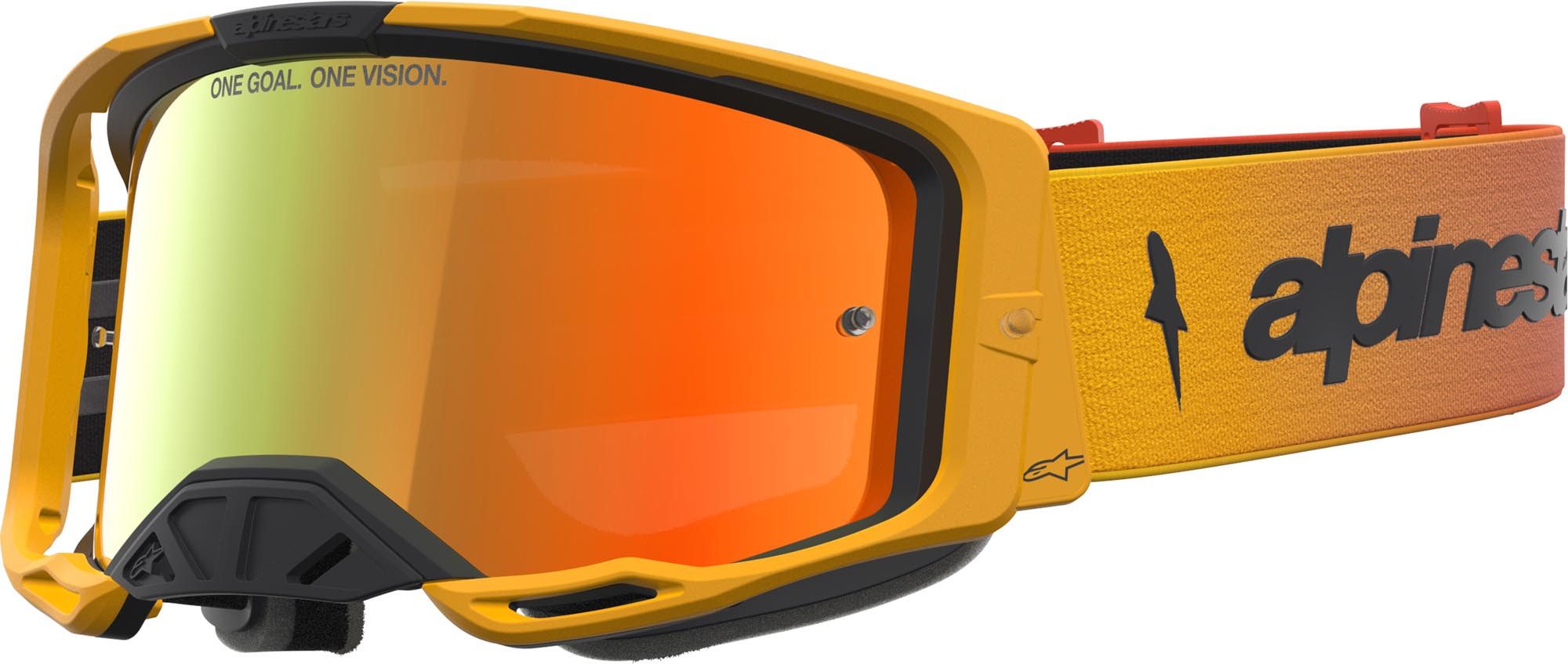 Alpinestars Motorradbrille Vision 8 Amber Mirror Motocross Brille, Antifog,Mit Band,Verspiegelt
