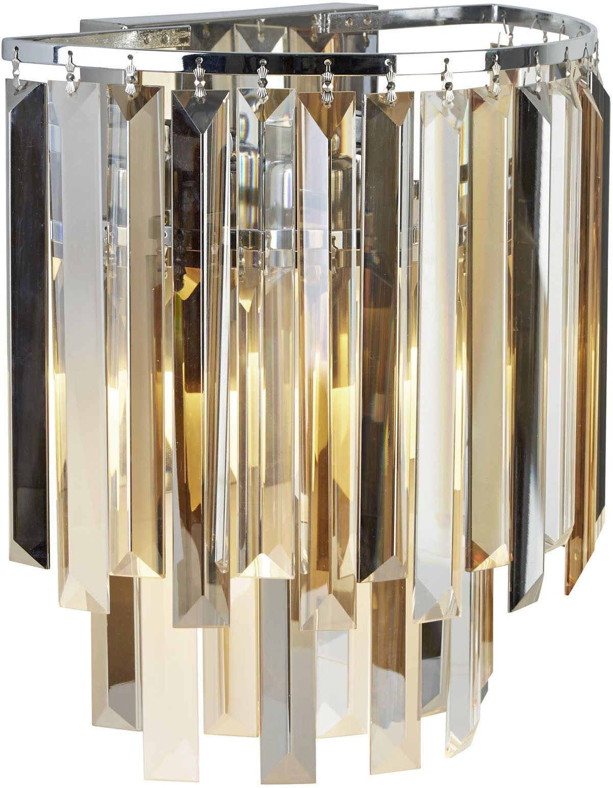 Searchlight LED Bilderleuchte Clarissa 2Lt Wandlampe - Chrom- und Mischglas, ohne Leuchtmittel