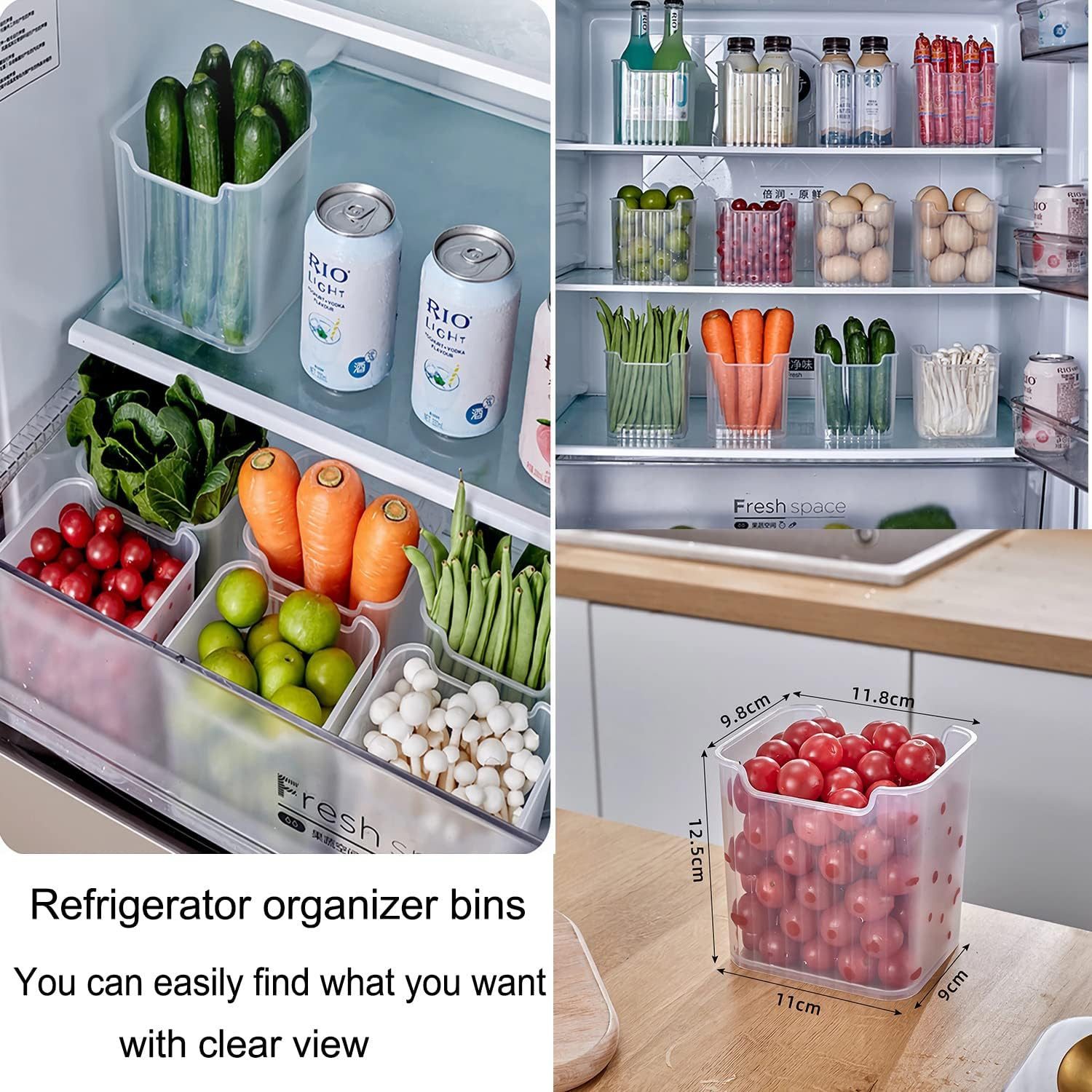 FELIXLEO Küchenorganizer-Set Kühlschrank Organizer Set 6pcs Door Aufbewahrungsbox Küche, (6-tlg) – Bild 2 von 5