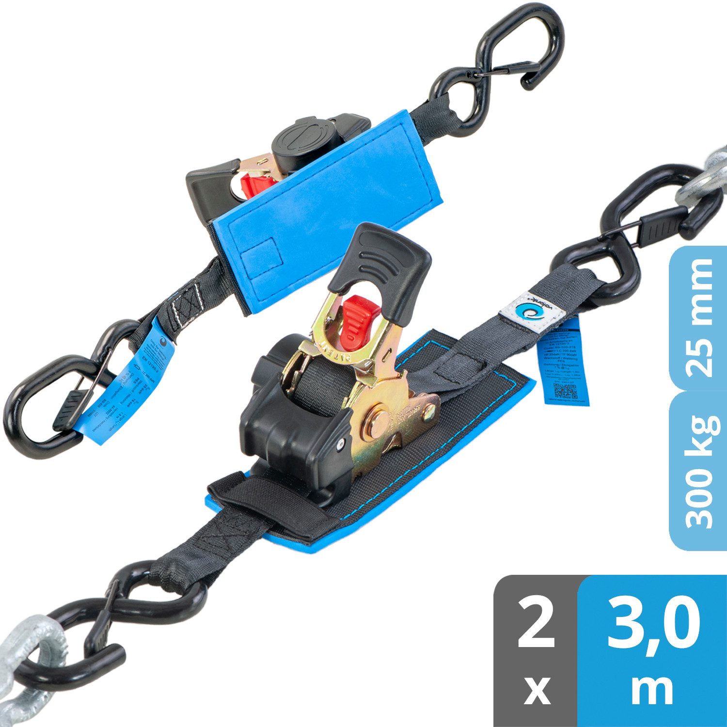 Spanngurt Spanngurte Automatik Ratsche SG-020-30 (2 Stück, 3m) - RACOON