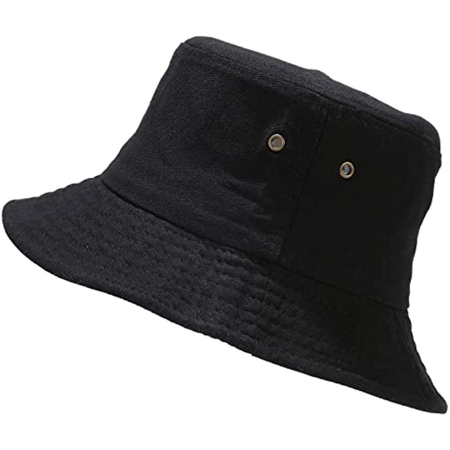 LuxusKollektion Fischerhut Fischerhut Sonnenhut Buckethut Faltbar Herren Solid Color Black 1