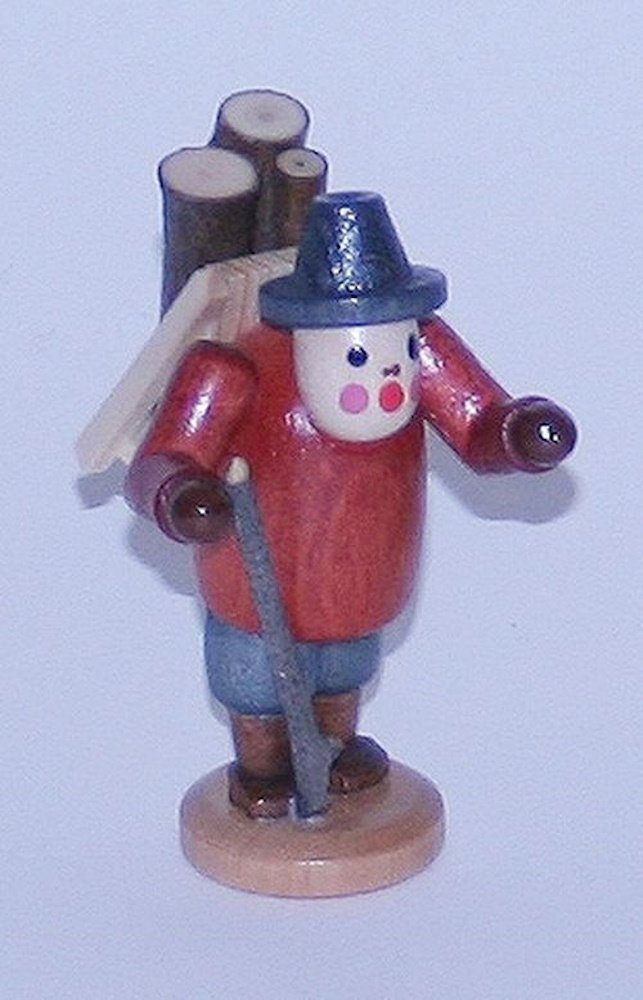 Holzsammler Höhe= Weihnachtsfigur bunt stehend Miniatur Miniatur 6cm NEU,