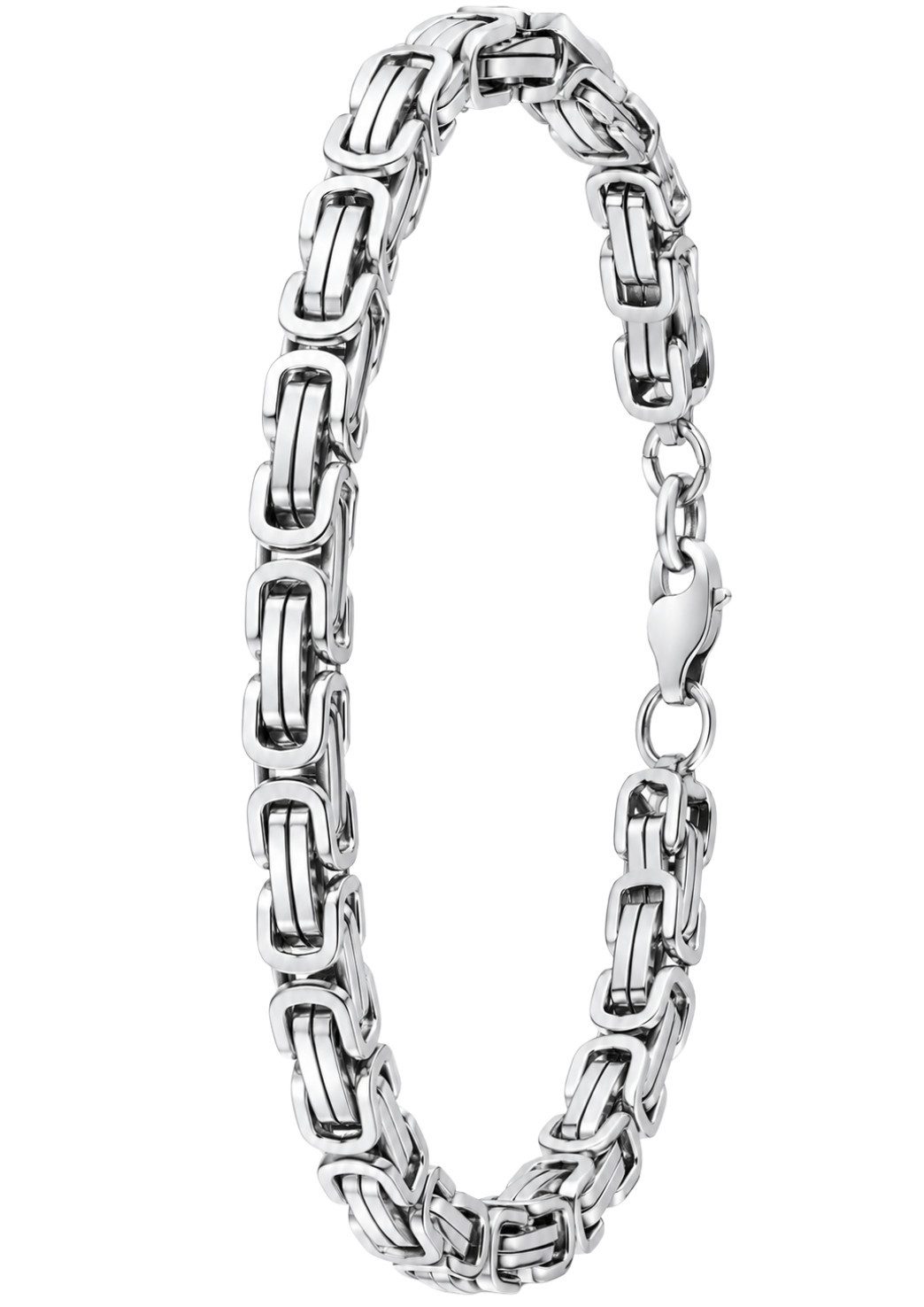 S&T Design Königsarmband Königskette Armband Edelstahl Herren Silber Männer Byzantinische 24cm (King, 1-tlg., Einzelkette), Armband Männer Hip Hop Punk Armreif Schmuck Geschenk für Herren